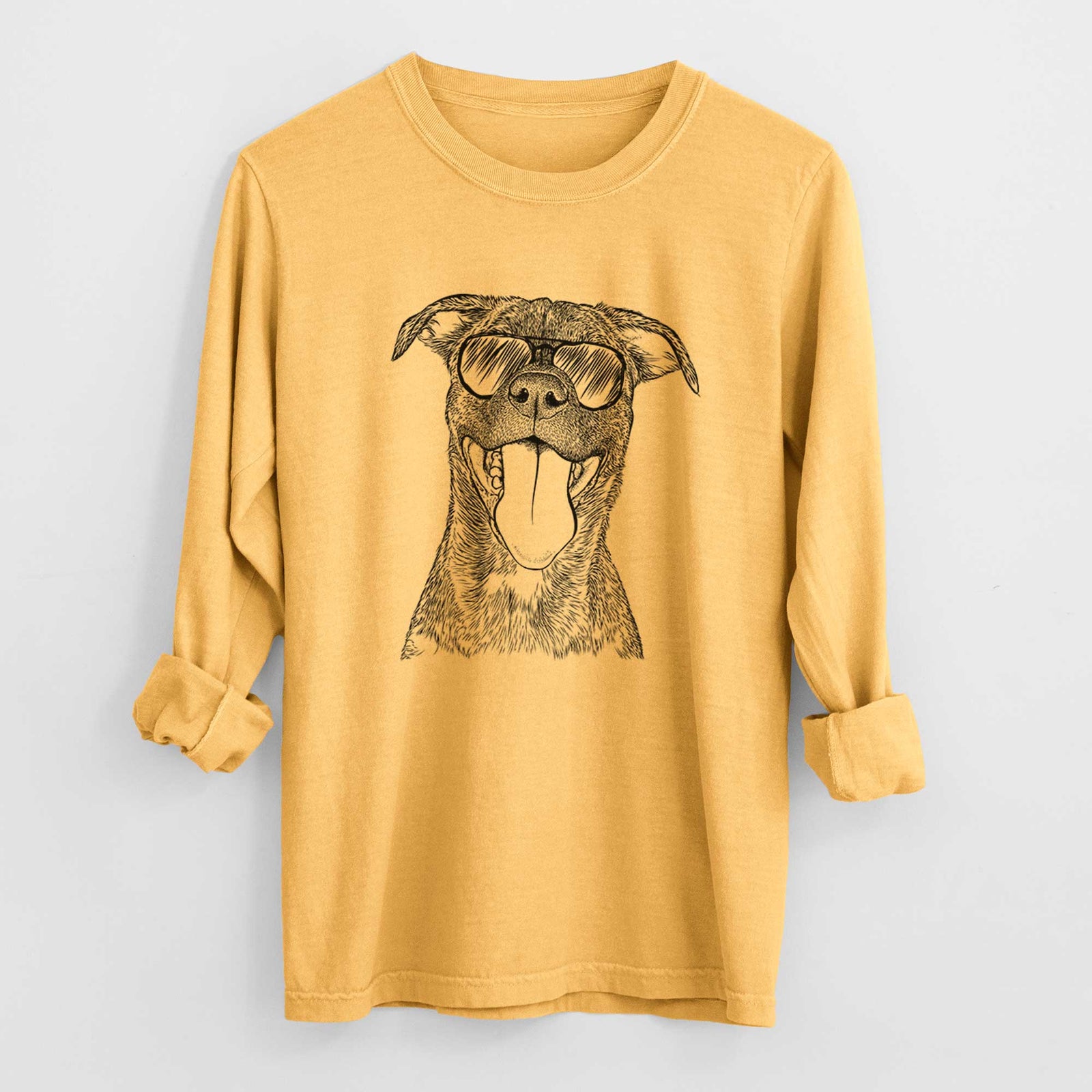 Aviators Harley the Pitbull Mix - Heavyweight 100% Cotton Long Sleeve