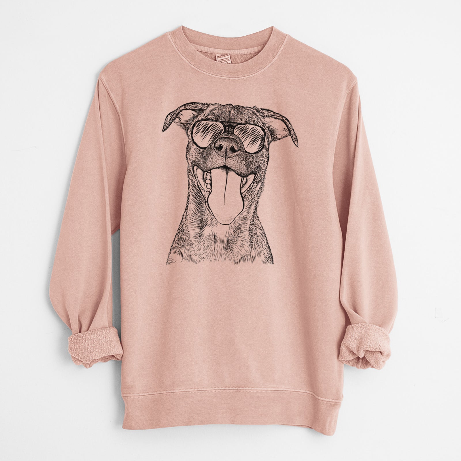 Aviator Harley the Pitbull Mix - Unisex Pigment Dyed Crew Sweatshirt