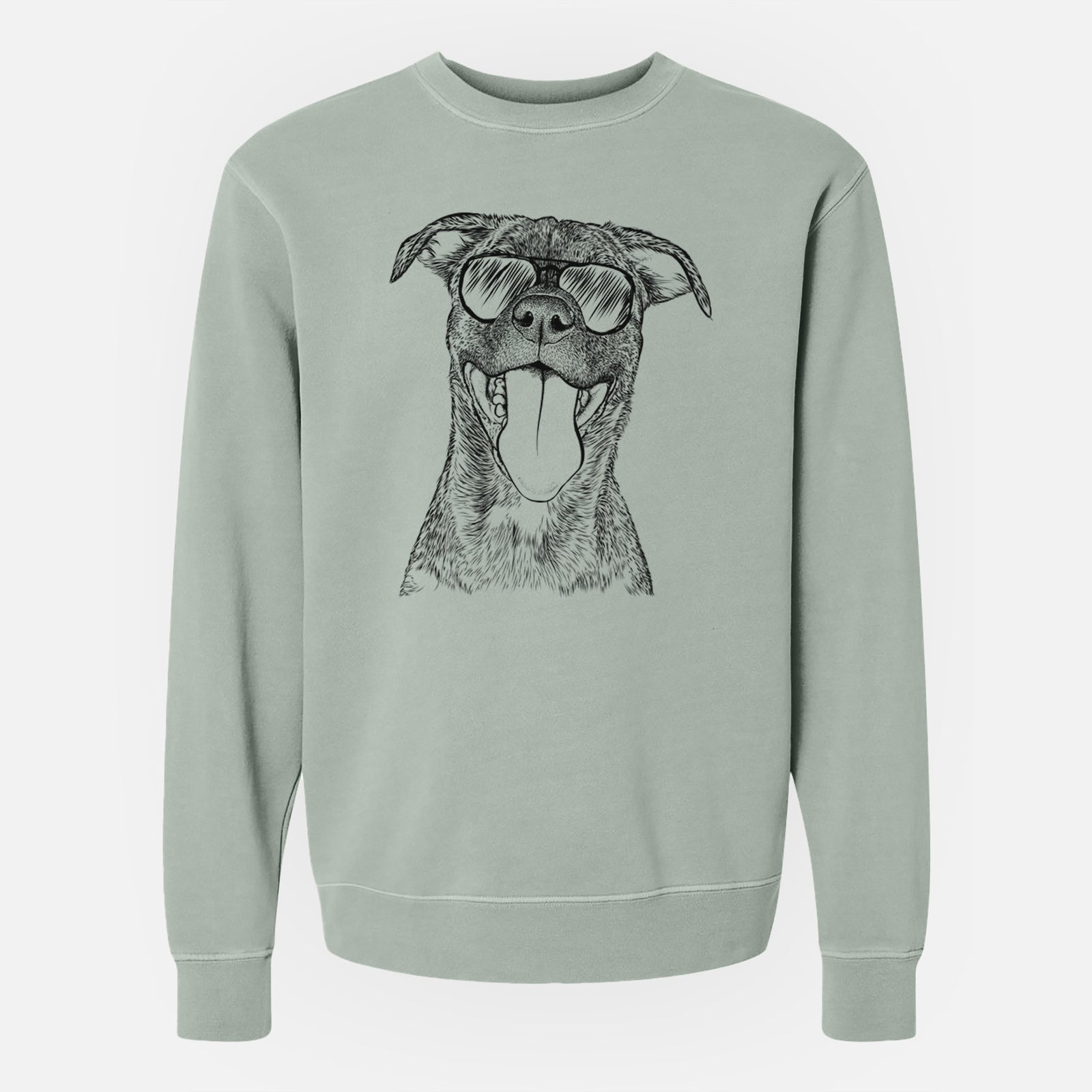 Aviator Harley the Pitbull Mix - Unisex Pigment Dyed Crew Sweatshirt