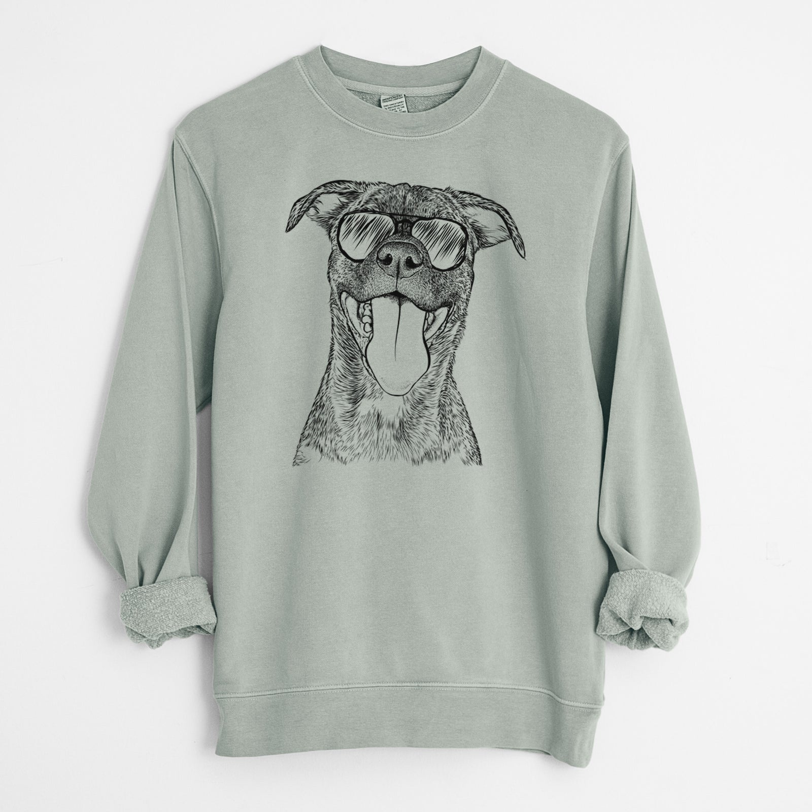 Aviator Harley the Pitbull Mix - Unisex Pigment Dyed Crew Sweatshirt