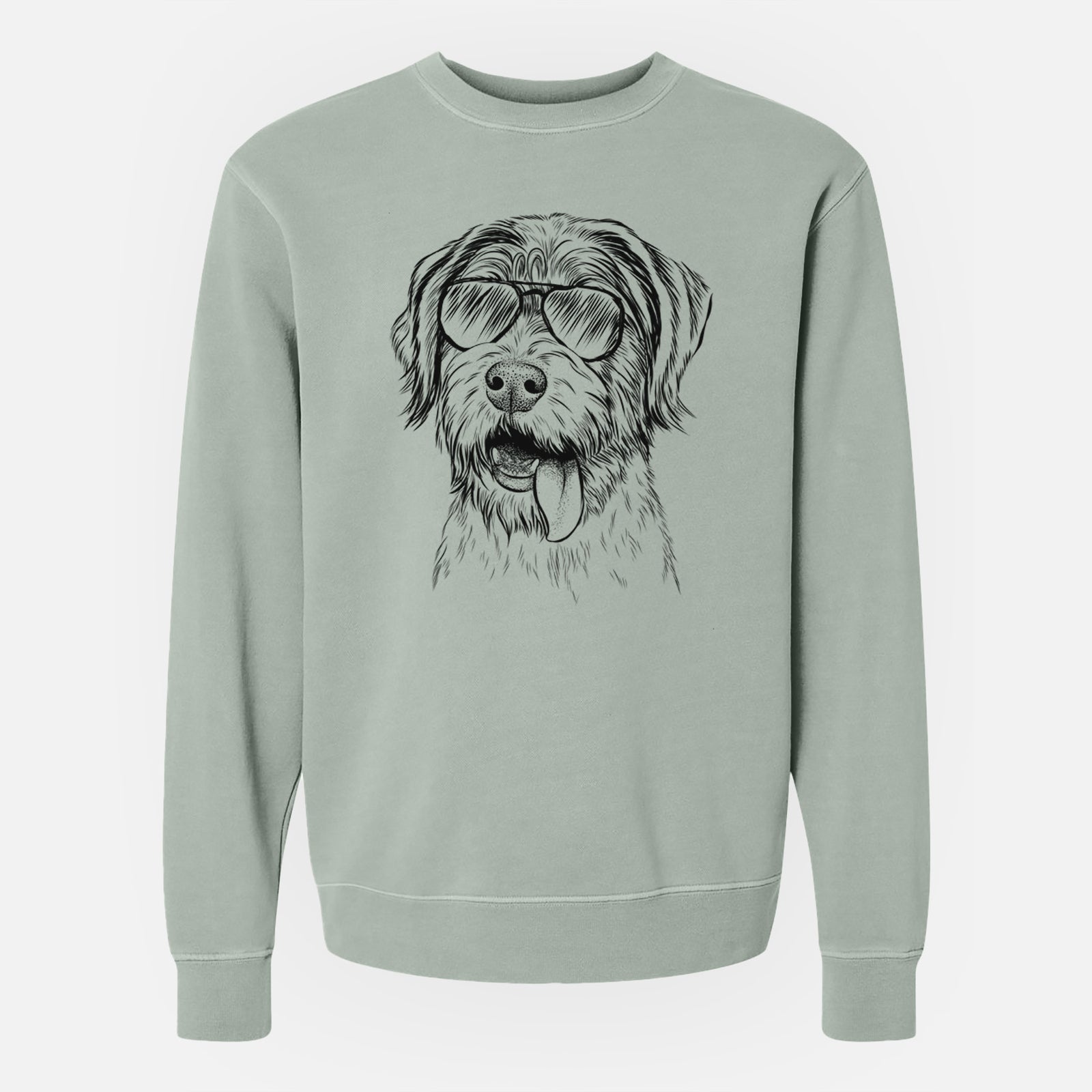 Aviator Hazel the German Wirehaired Pointer Mix - Unisex Pigment Dyed Crew Sweatshirt