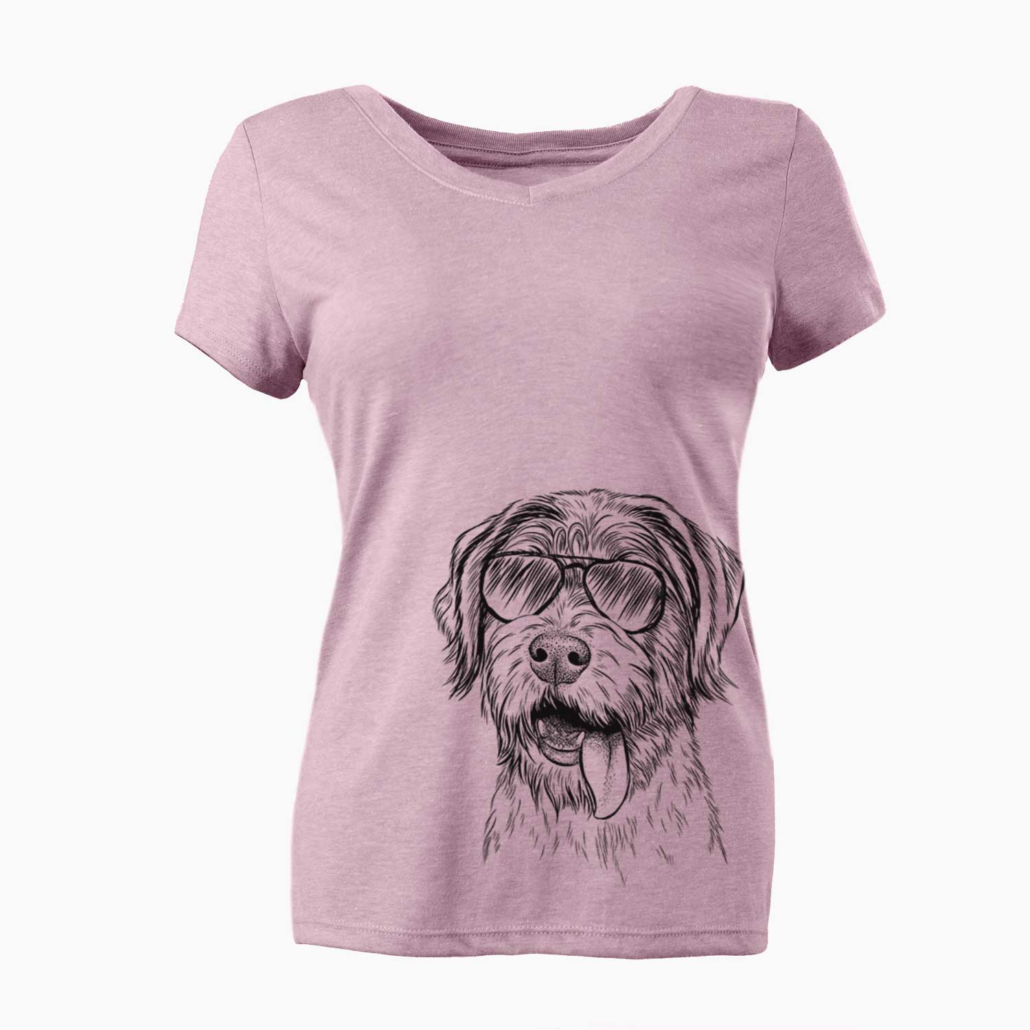 Aviator Hazel the German Wirehaired Pointer Mix - Women's V-neck Shirt