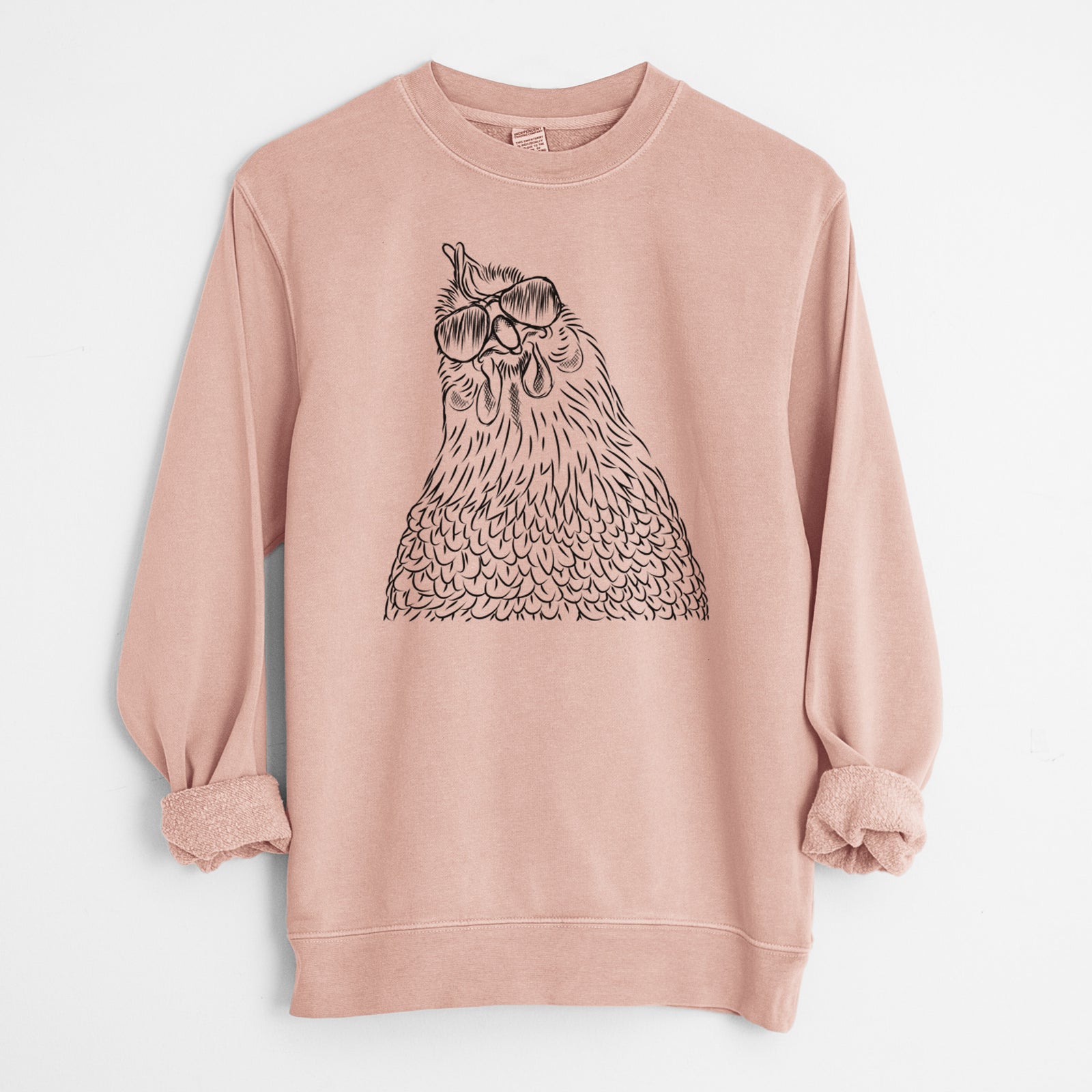 Aviator Henrietta the Chicken - Unisex Pigment Dyed Crew Sweatshirt