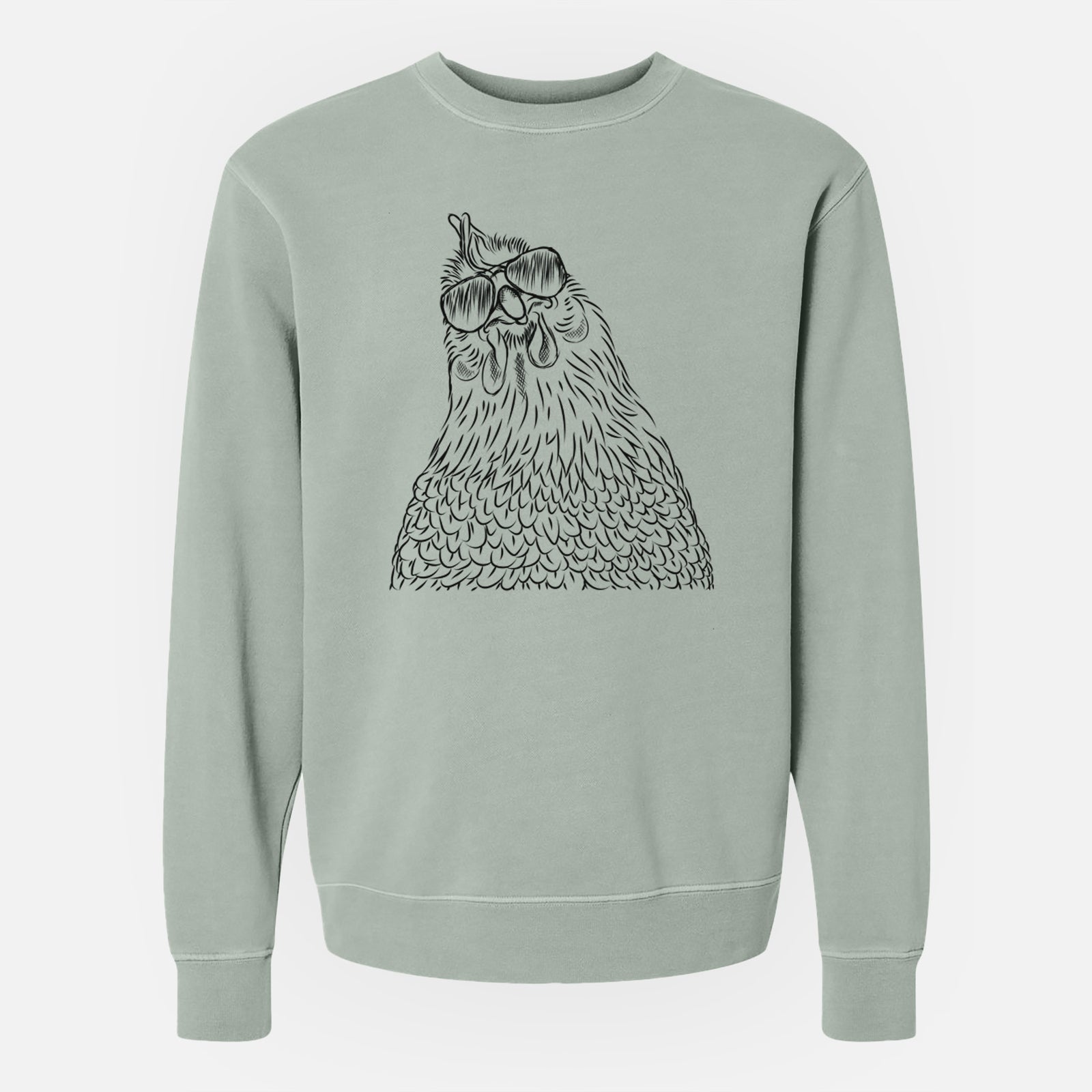 Aviator Henrietta the Chicken - Unisex Pigment Dyed Crew Sweatshirt