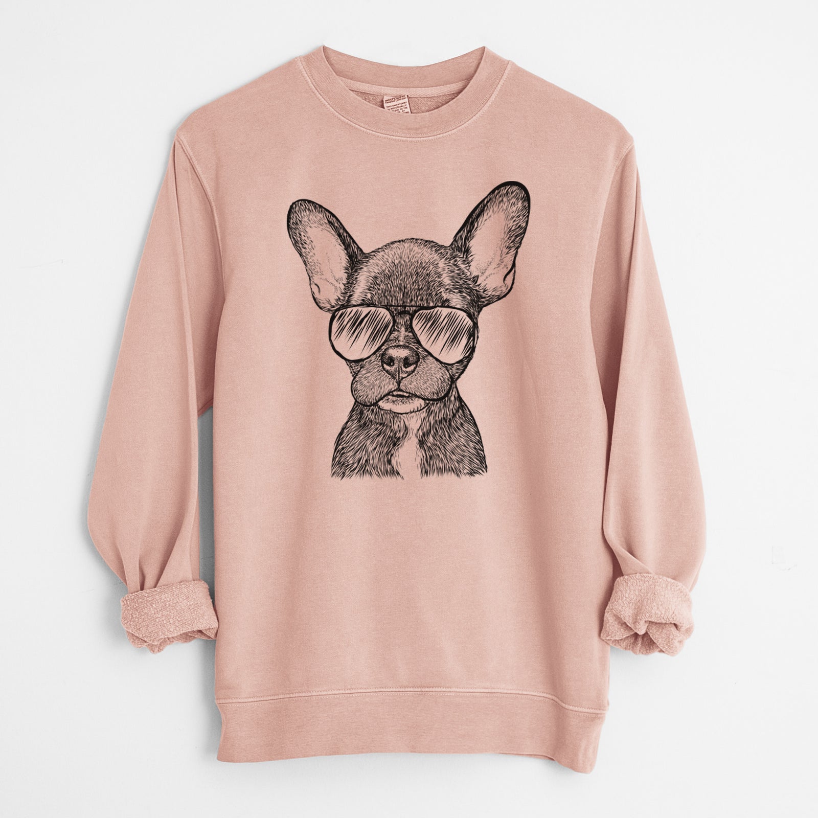 Aviator Henry the French Bulldog - Unisex Pigment Dyed Crew Sweatshirt
