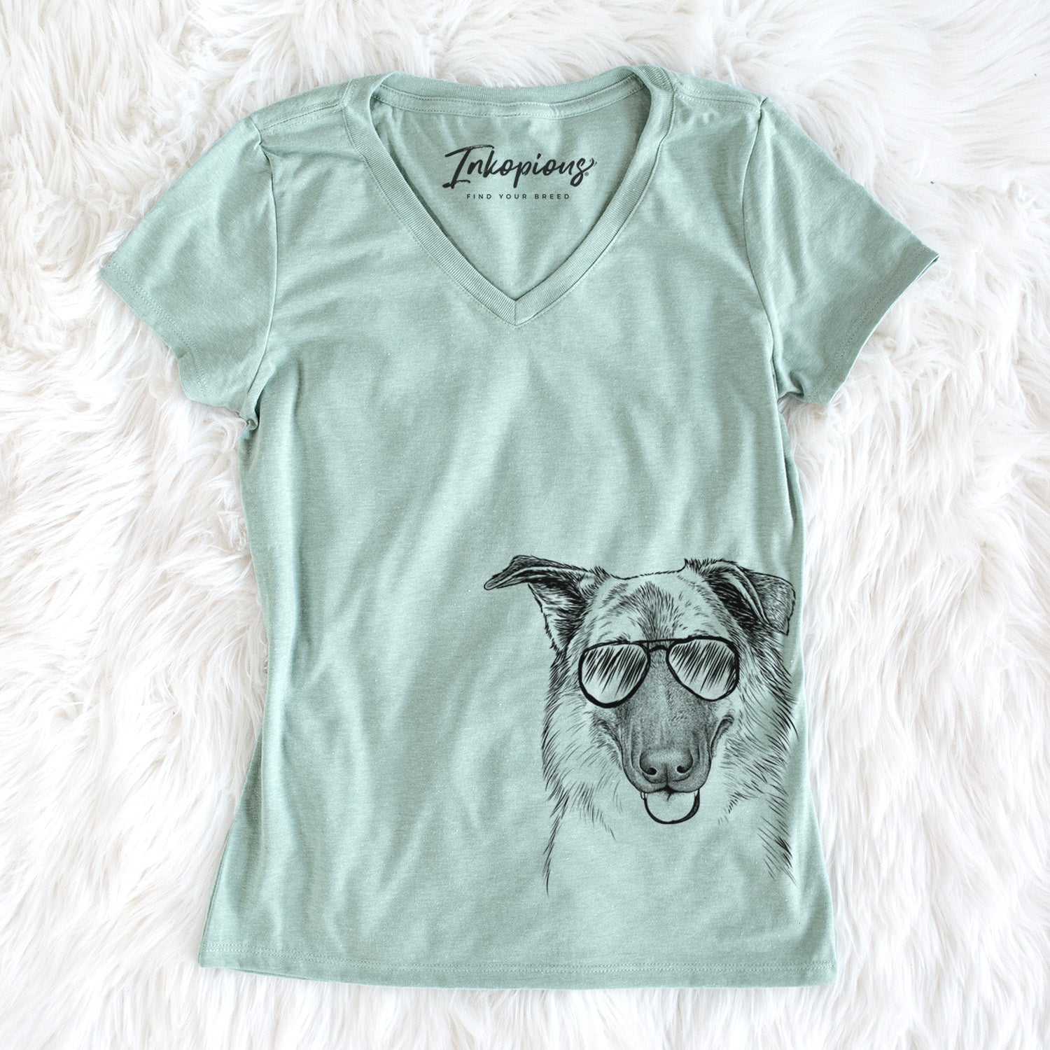 Aviator Henry the German Shepherd - Women's V-neck Shirt
