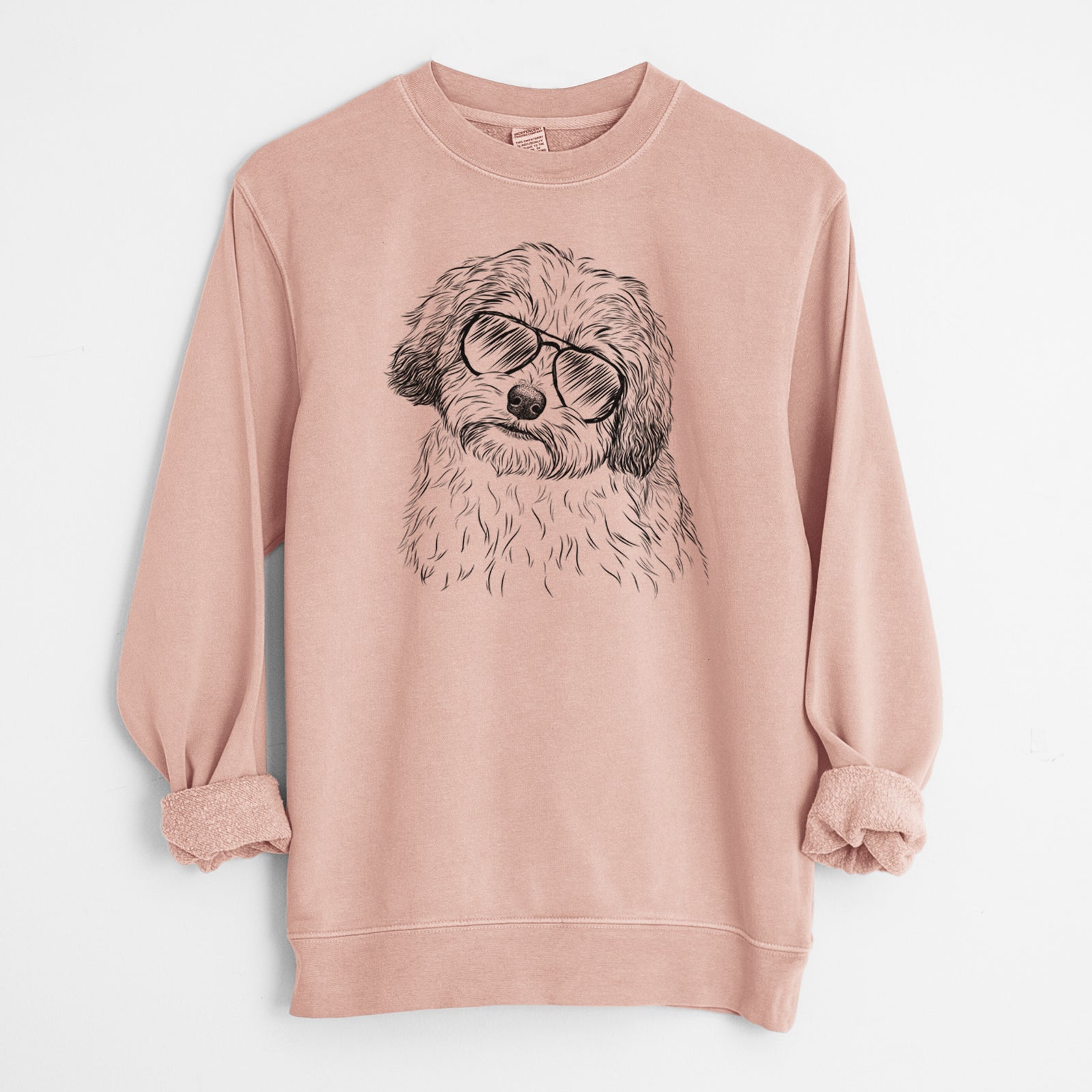 Aviator Henry the Havanese - Unisex Pigment Dyed Crew Sweatshirt