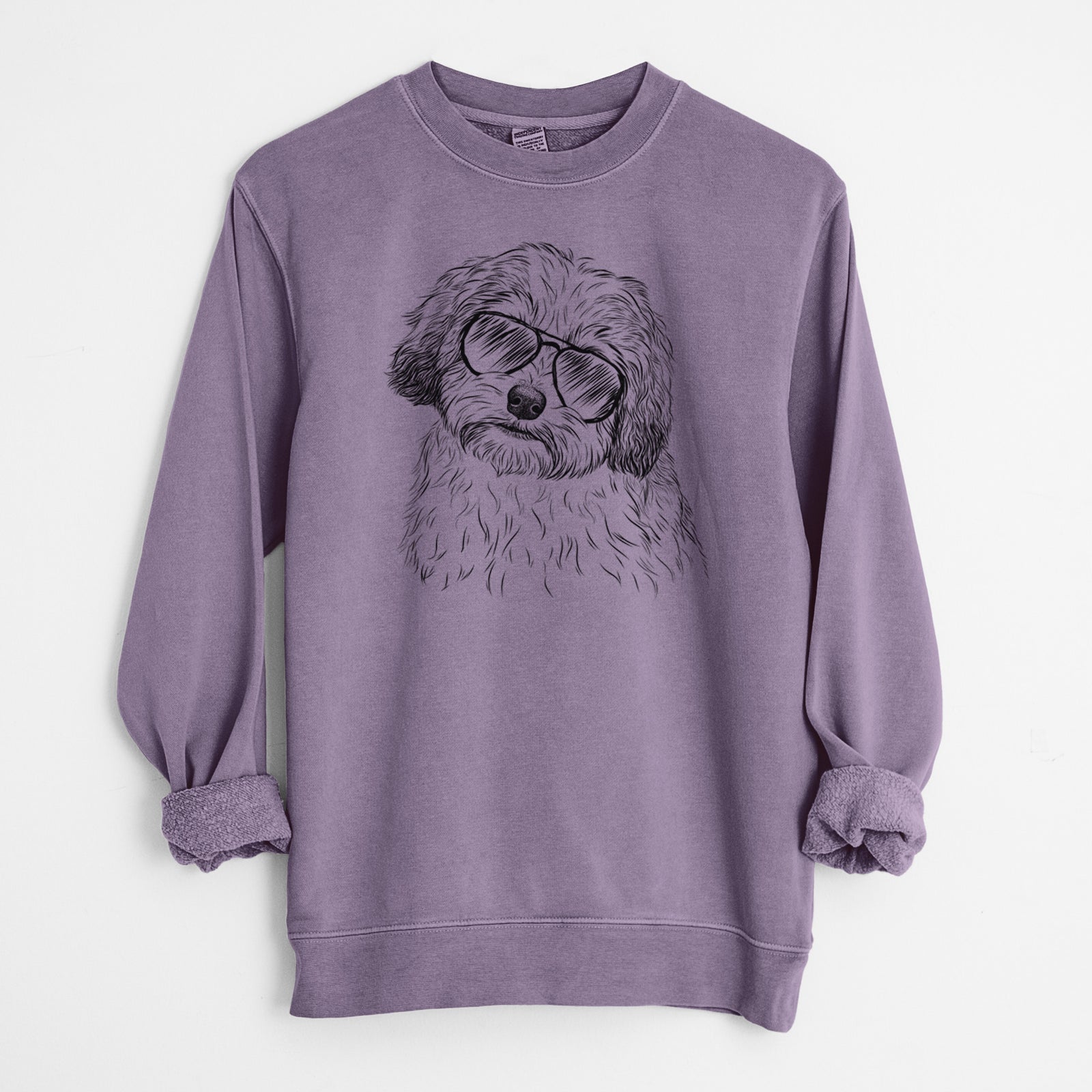 Aviator Henry the Havanese - Unisex Pigment Dyed Crew Sweatshirt