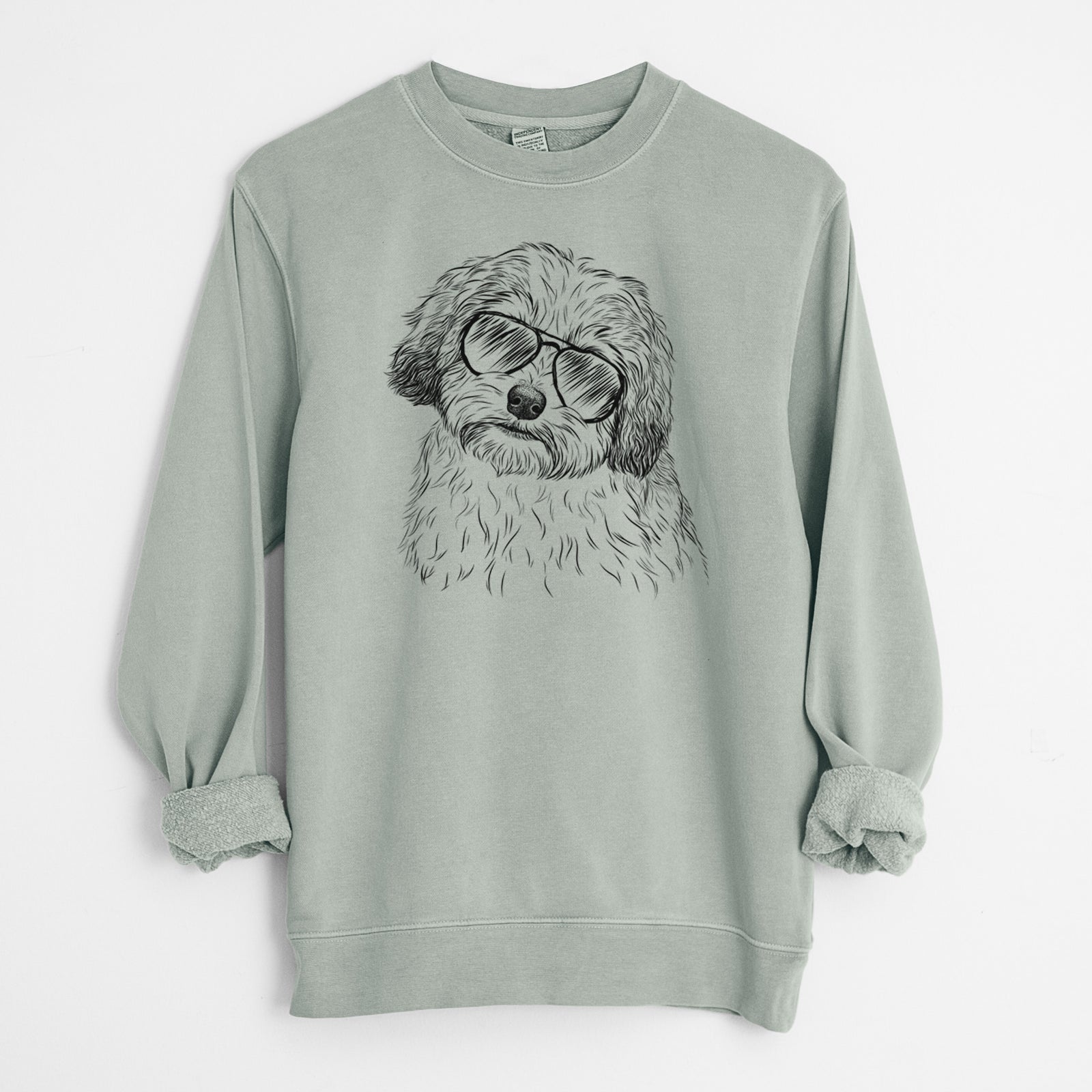 Aviator Henry the Havanese - Unisex Pigment Dyed Crew Sweatshirt