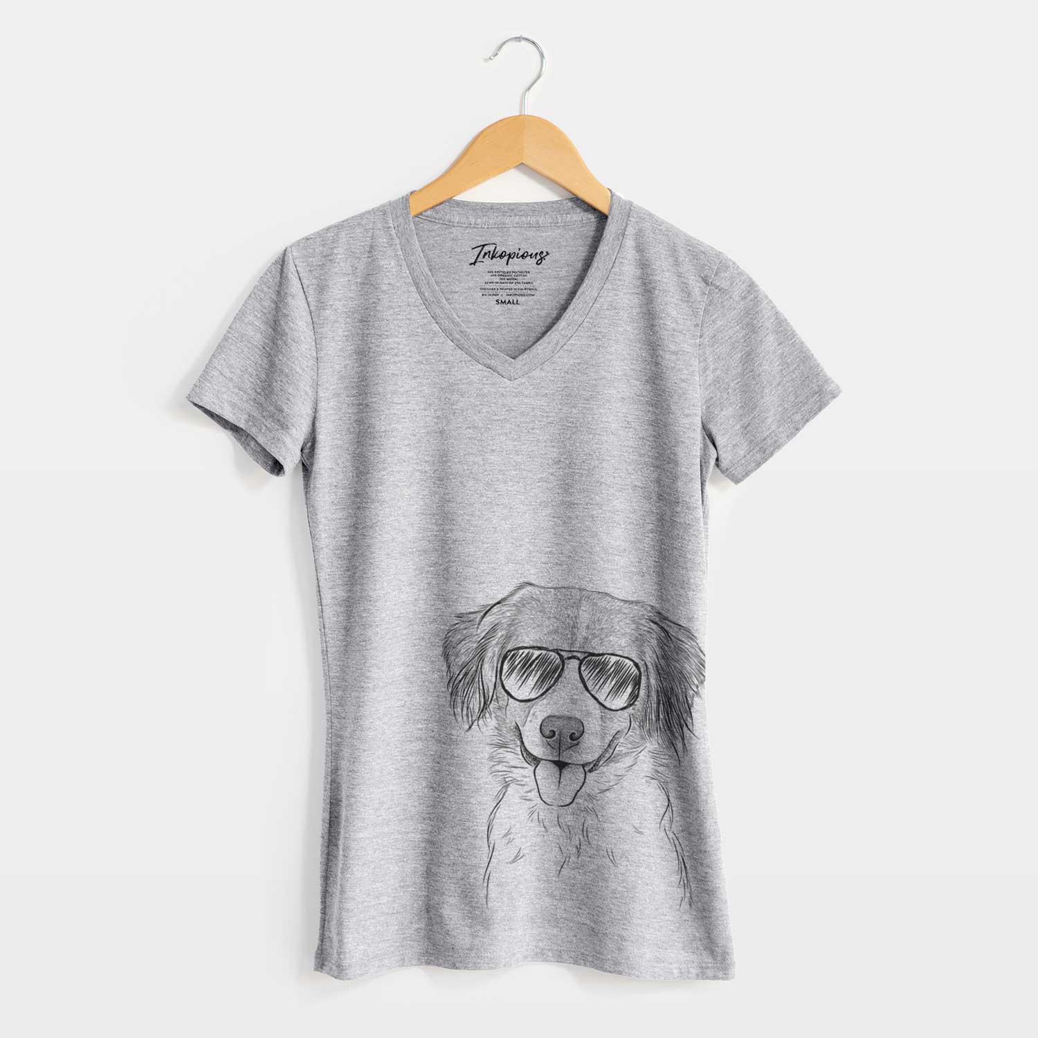 Aviator Hercules the Nederlandse Kooikerhondje - Women's V-neck Shirt
