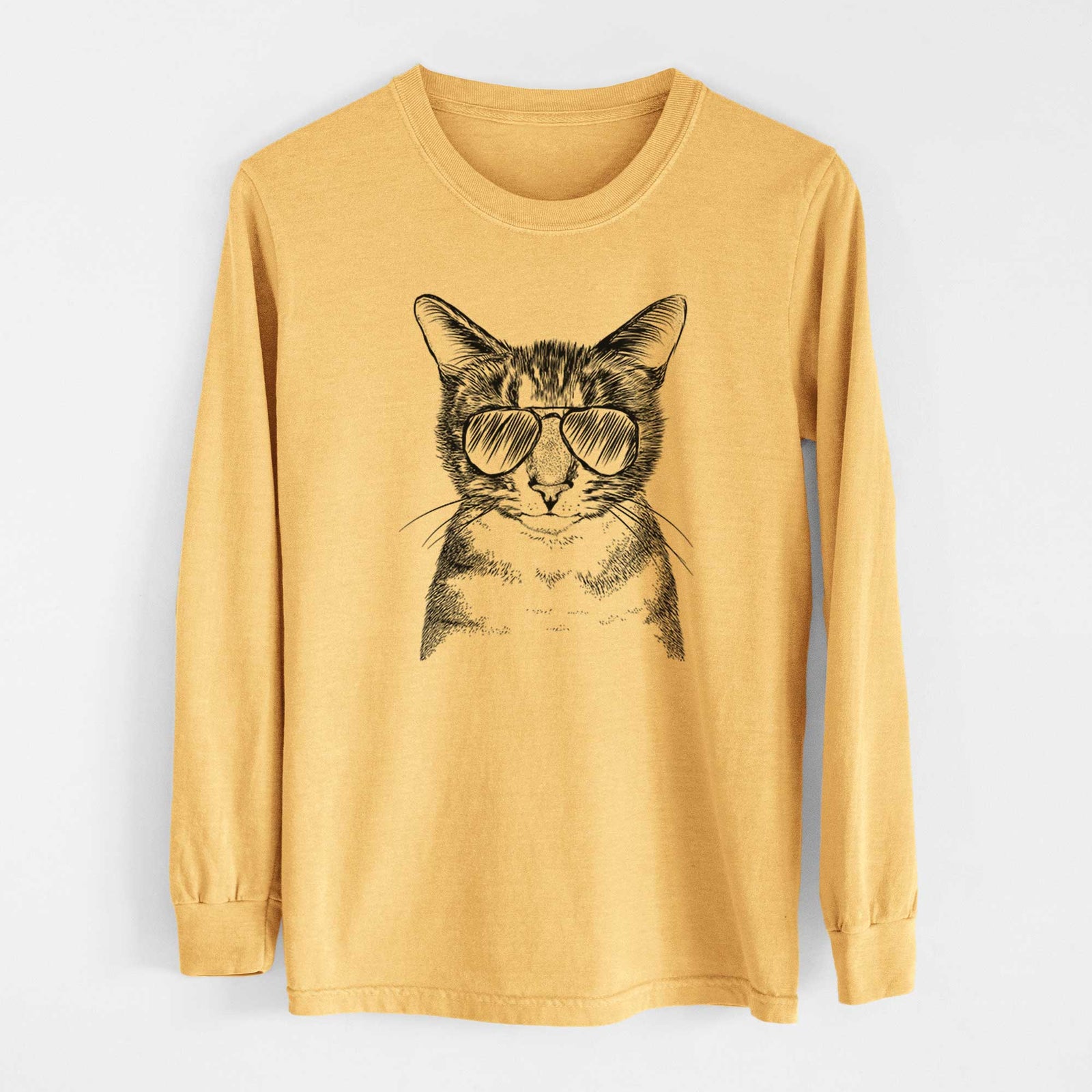 Aviators Hobbes the Tabby Cat - Heavyweight 100% Cotton Long Sleeve