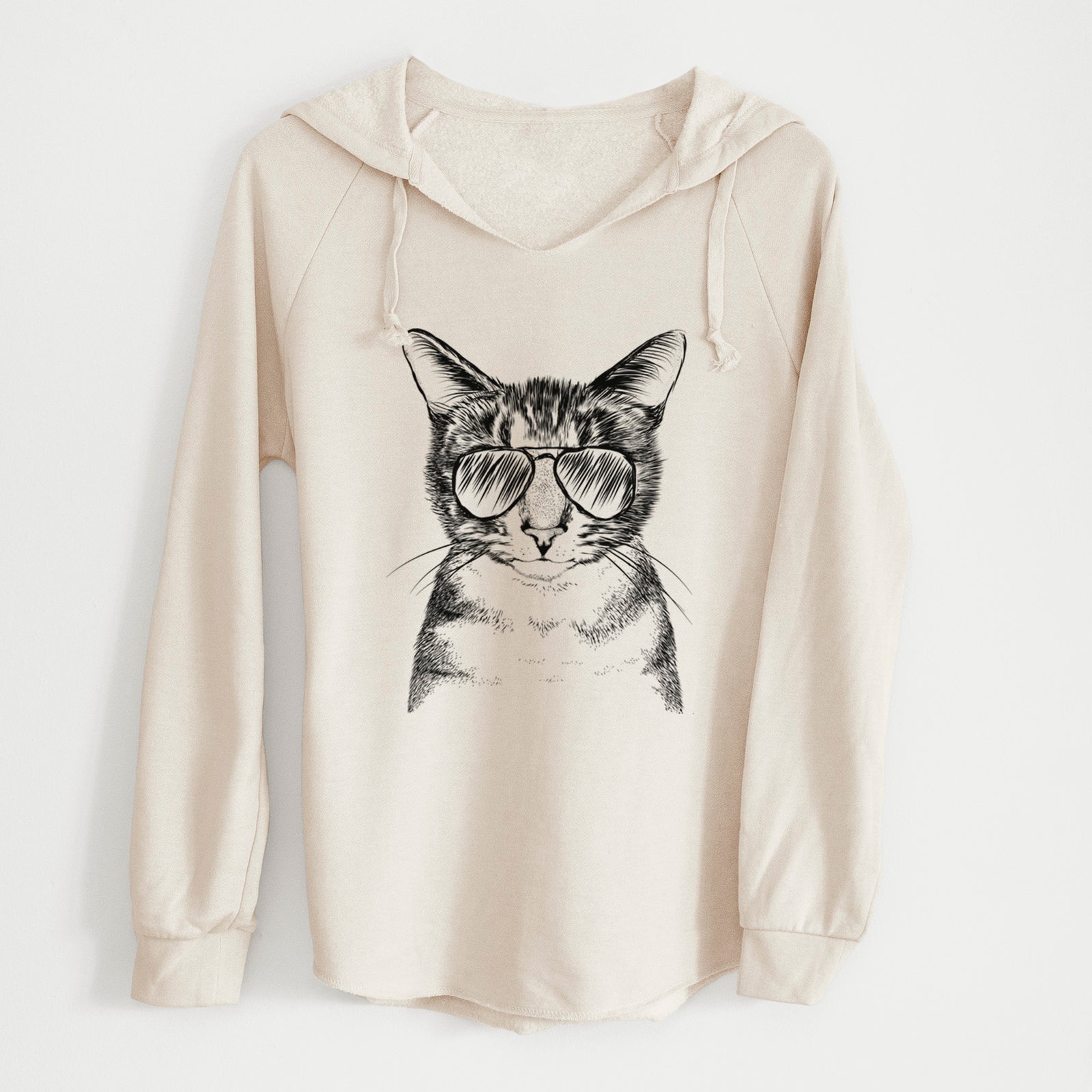 Aviator Hobbes the Tabby Cat - Cali Wave Hooded Sweatshirt