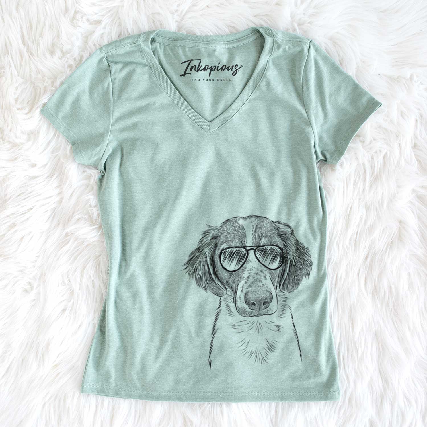 Holly the Brittany Spaniel - Women's V-neck Shirt