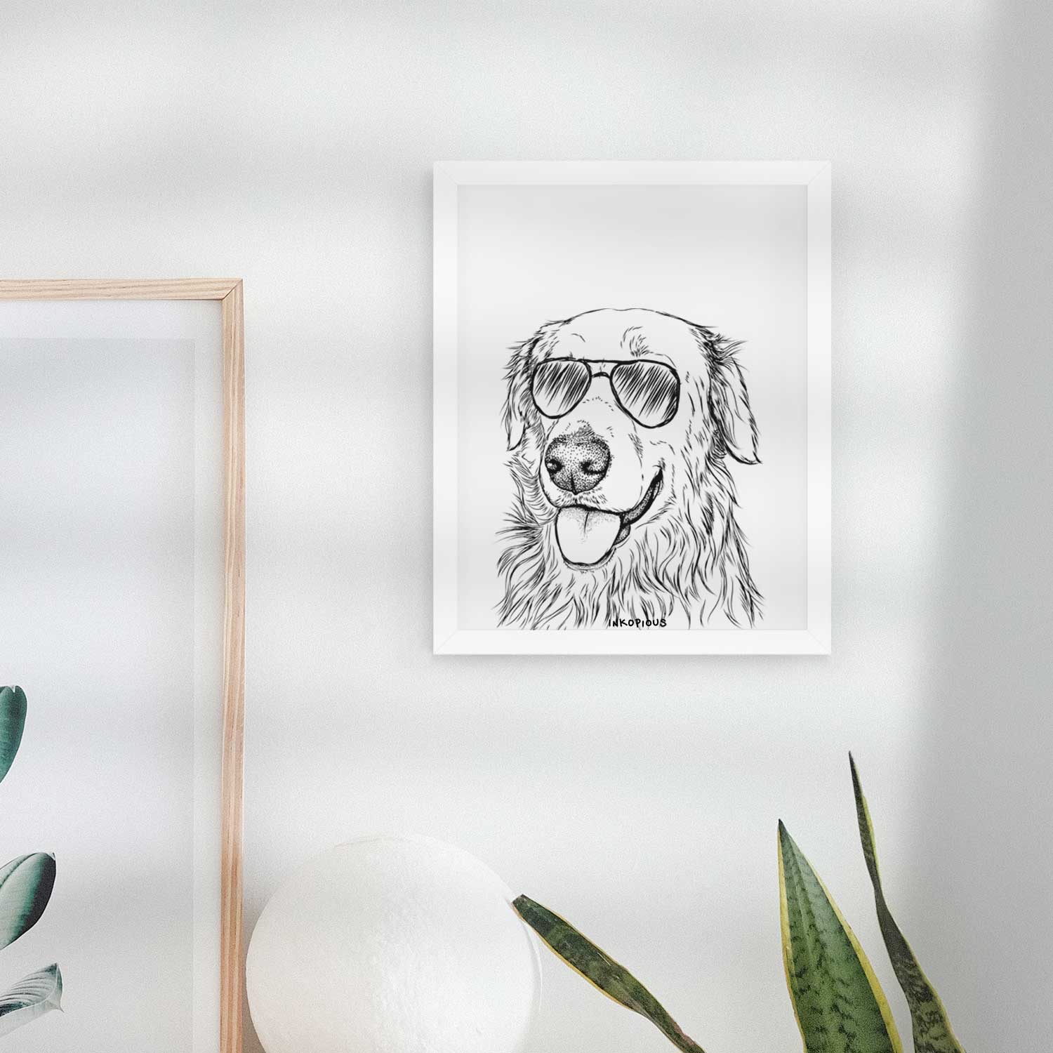 Hopper the Golden Retriever Art Print