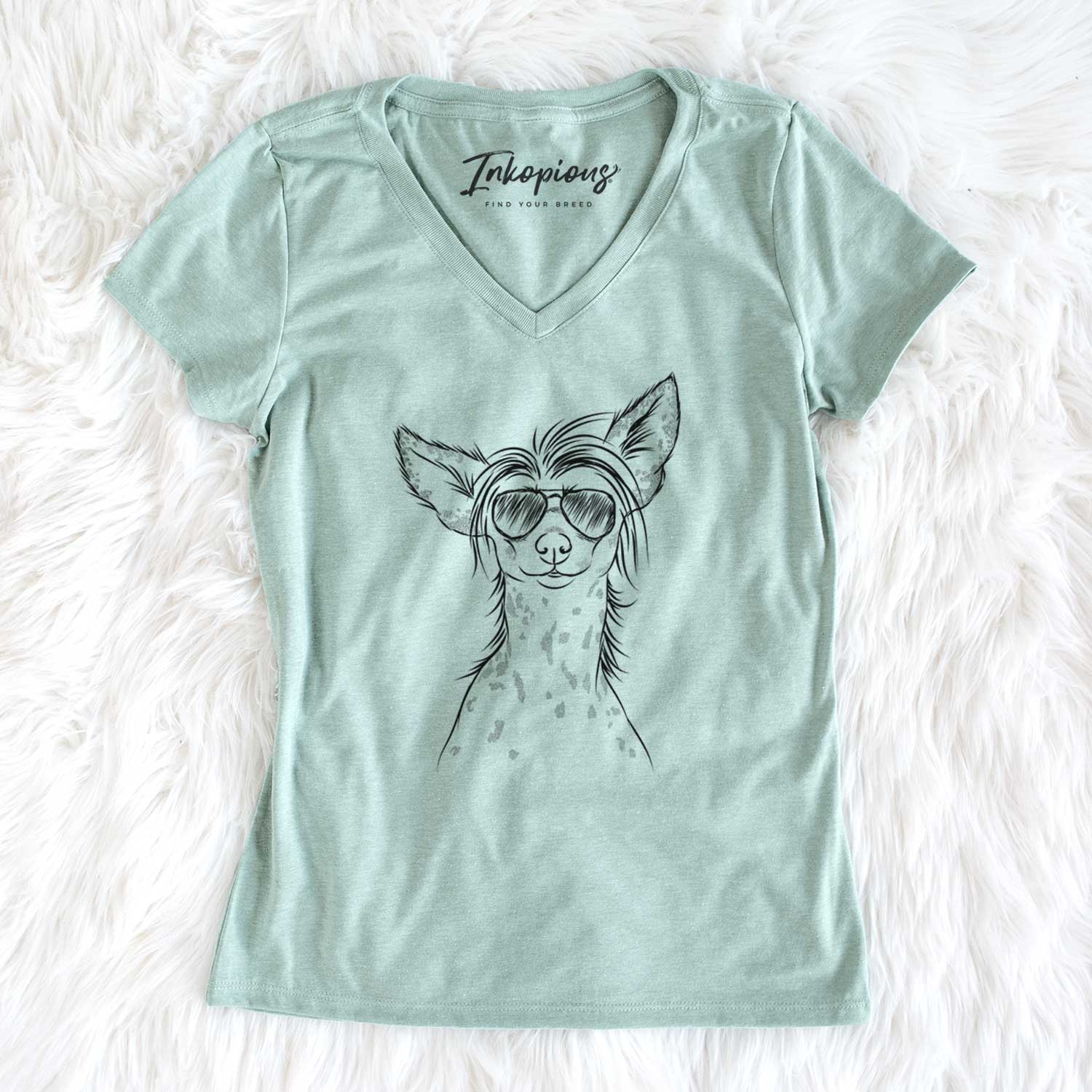 Aviator Hudson the Chinese Crested - Women's V-neck Shirt