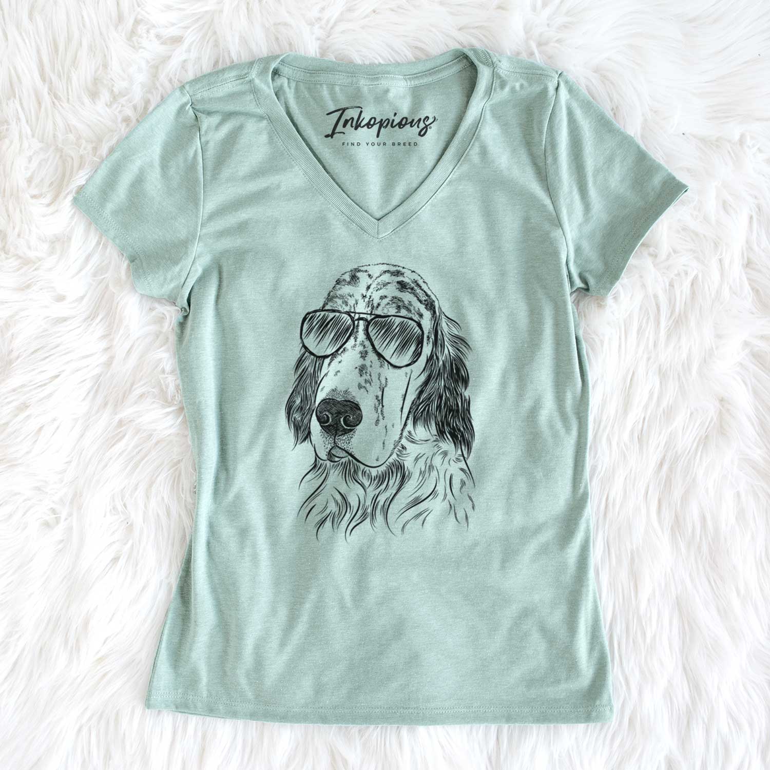 Aviator Hutch the English Setter - Women's V-neck Shirt