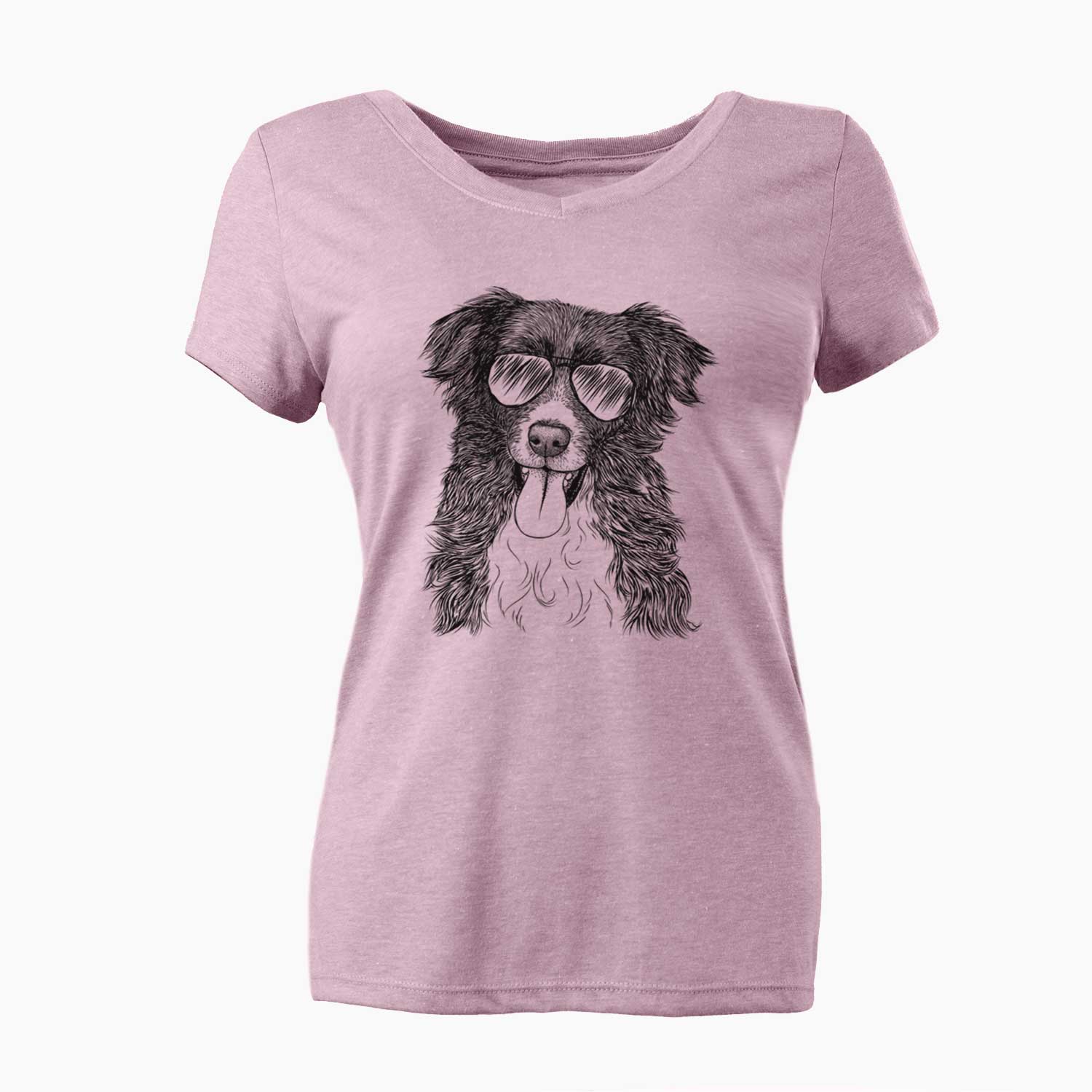 Aviator Indi the Border Collie - Women's V-neck Shirt