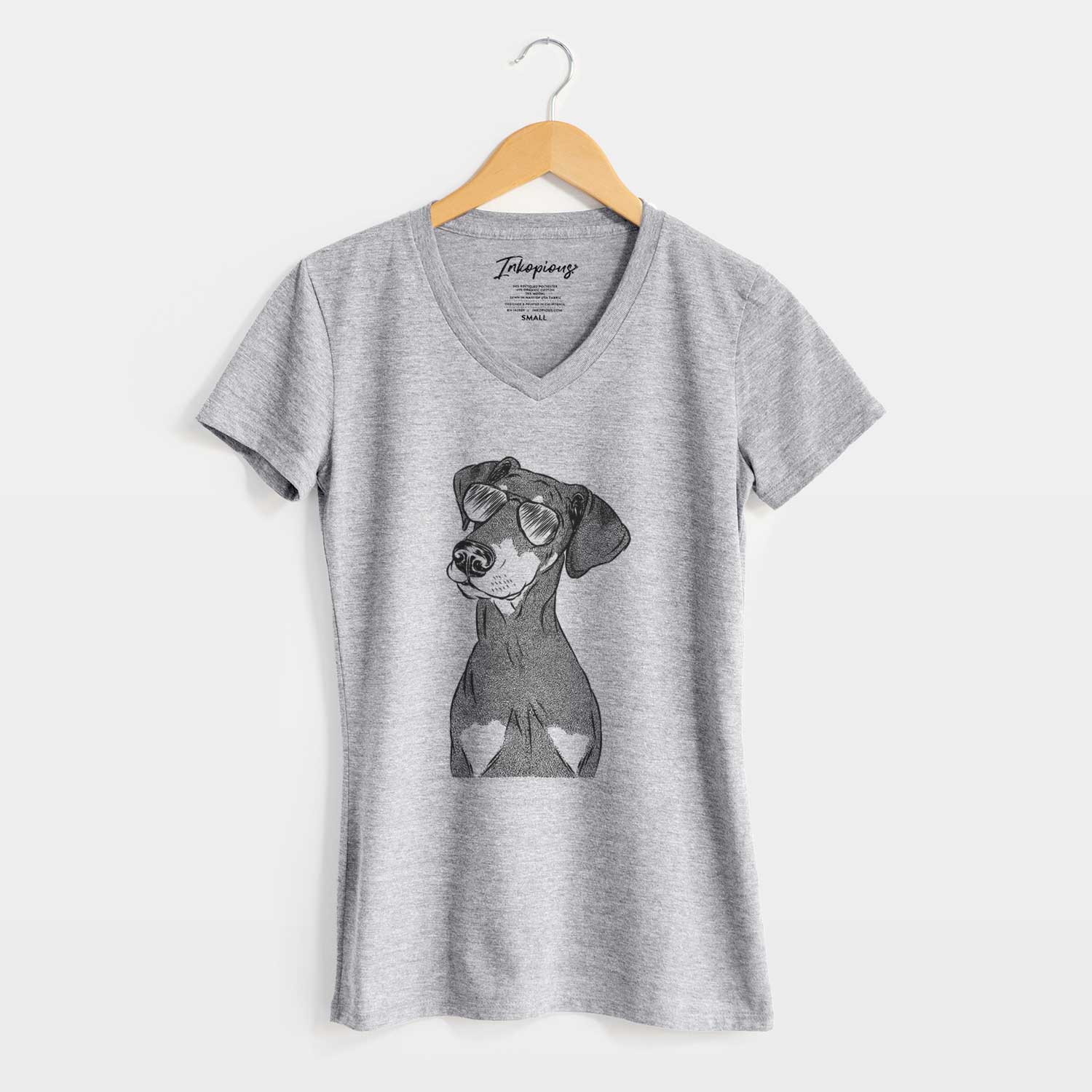 Aviator Iroh the Doberman Pinscher - Women's V-neck Shirt