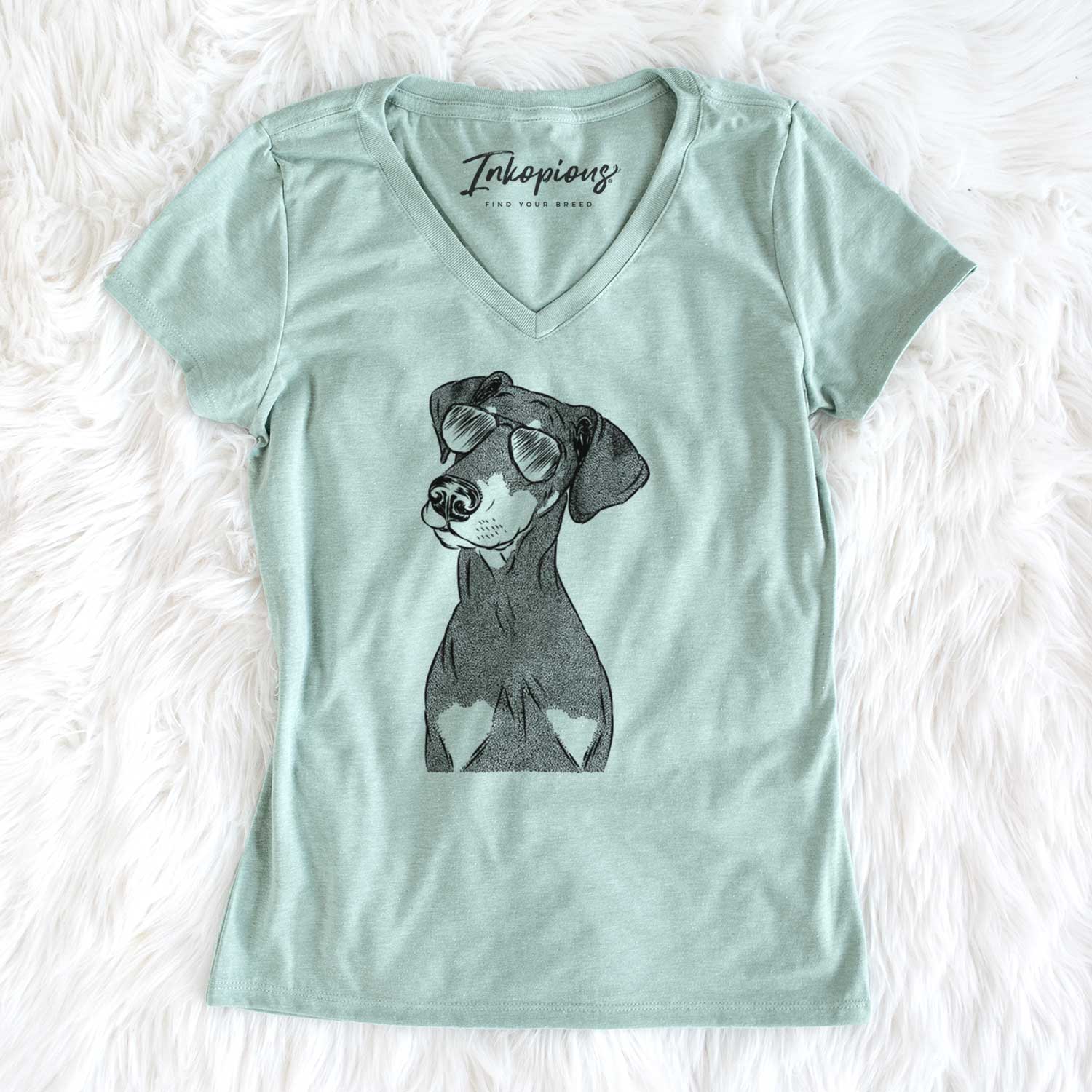 Aviator Iroh the Doberman Pinscher - Women's V-neck Shirt