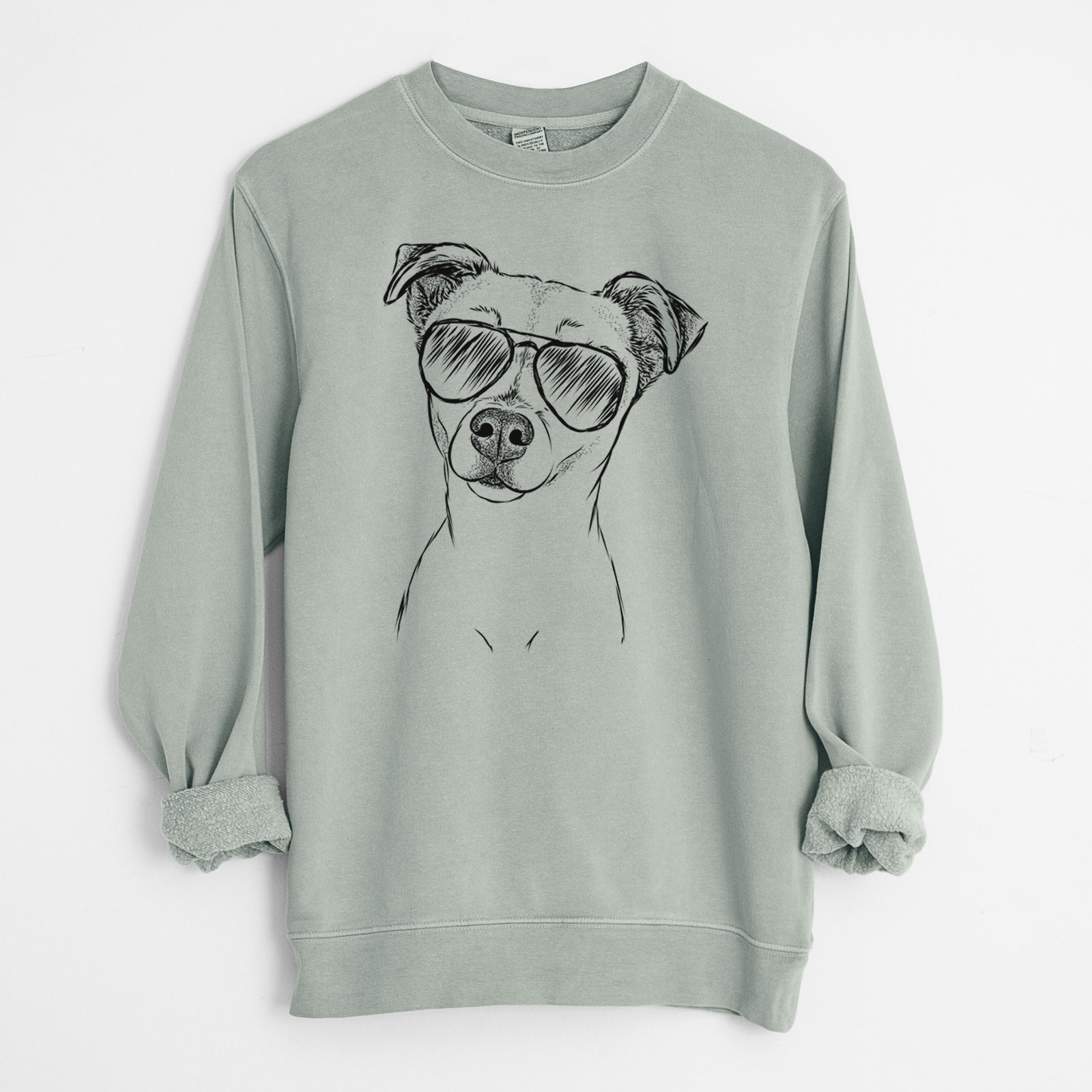 Aviator Izzy the Chiweenie - Unisex Pigment Dyed Crew Sweatshirt