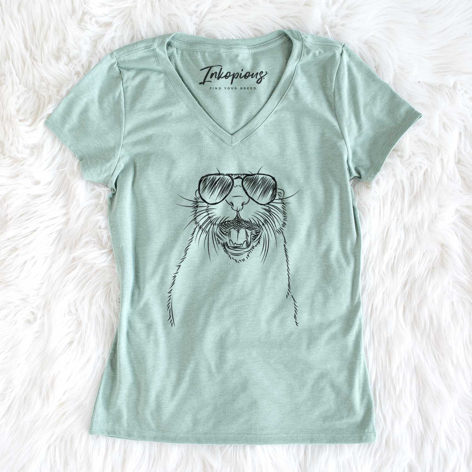 Aviator Jasper the River Otter - Women's V-neck Shirt