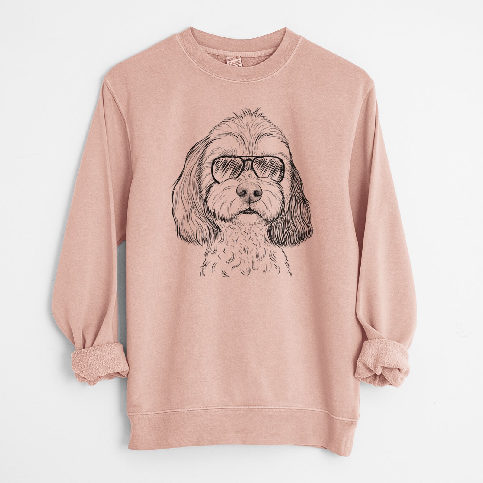 Aviator Jasper Diggins the Cavapoo - Unisex Pigment Dyed Crew Sweatshirt