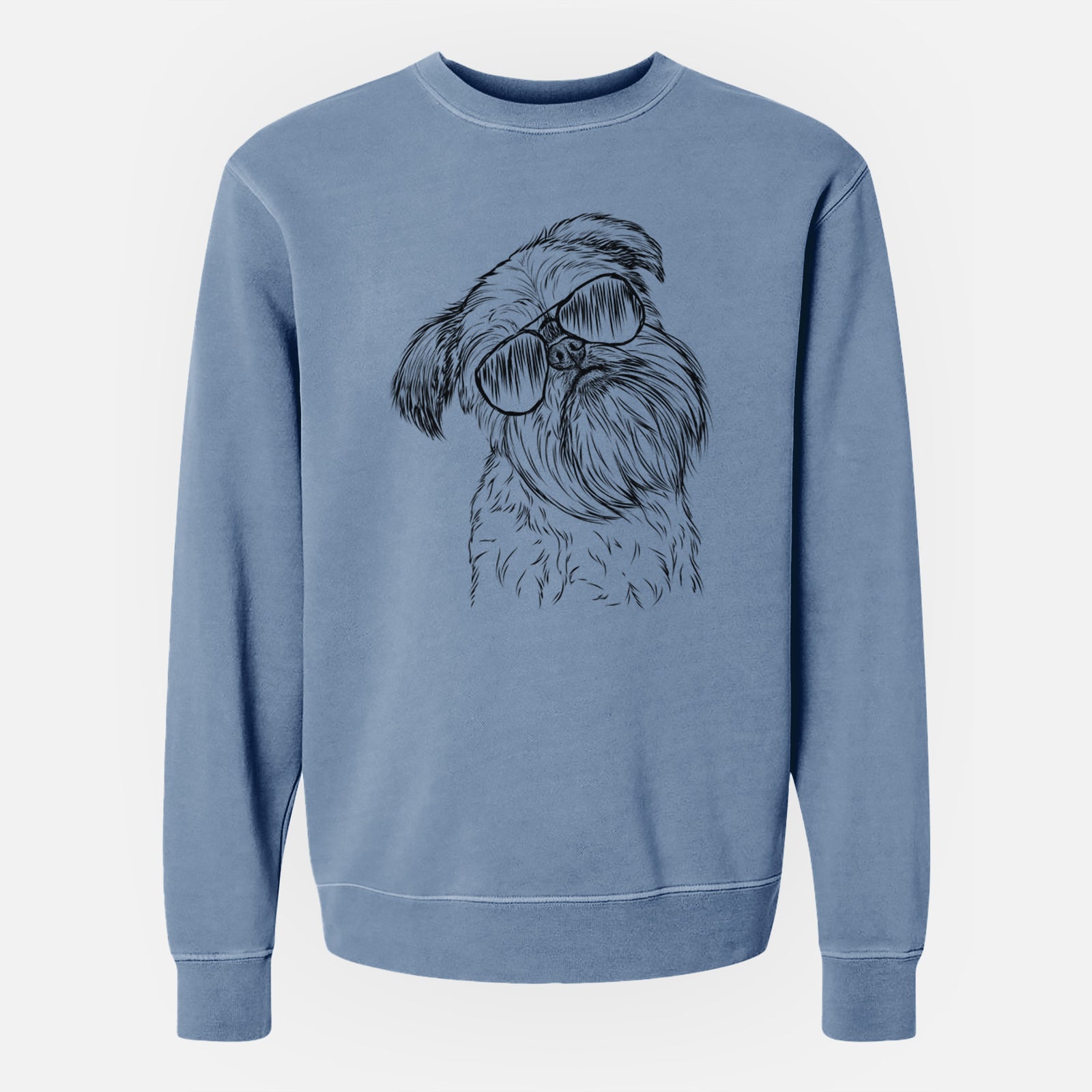 Aviator Jasper Joe the Brussels Griffon - Unisex Pigment Dyed Crew Sweatshirt