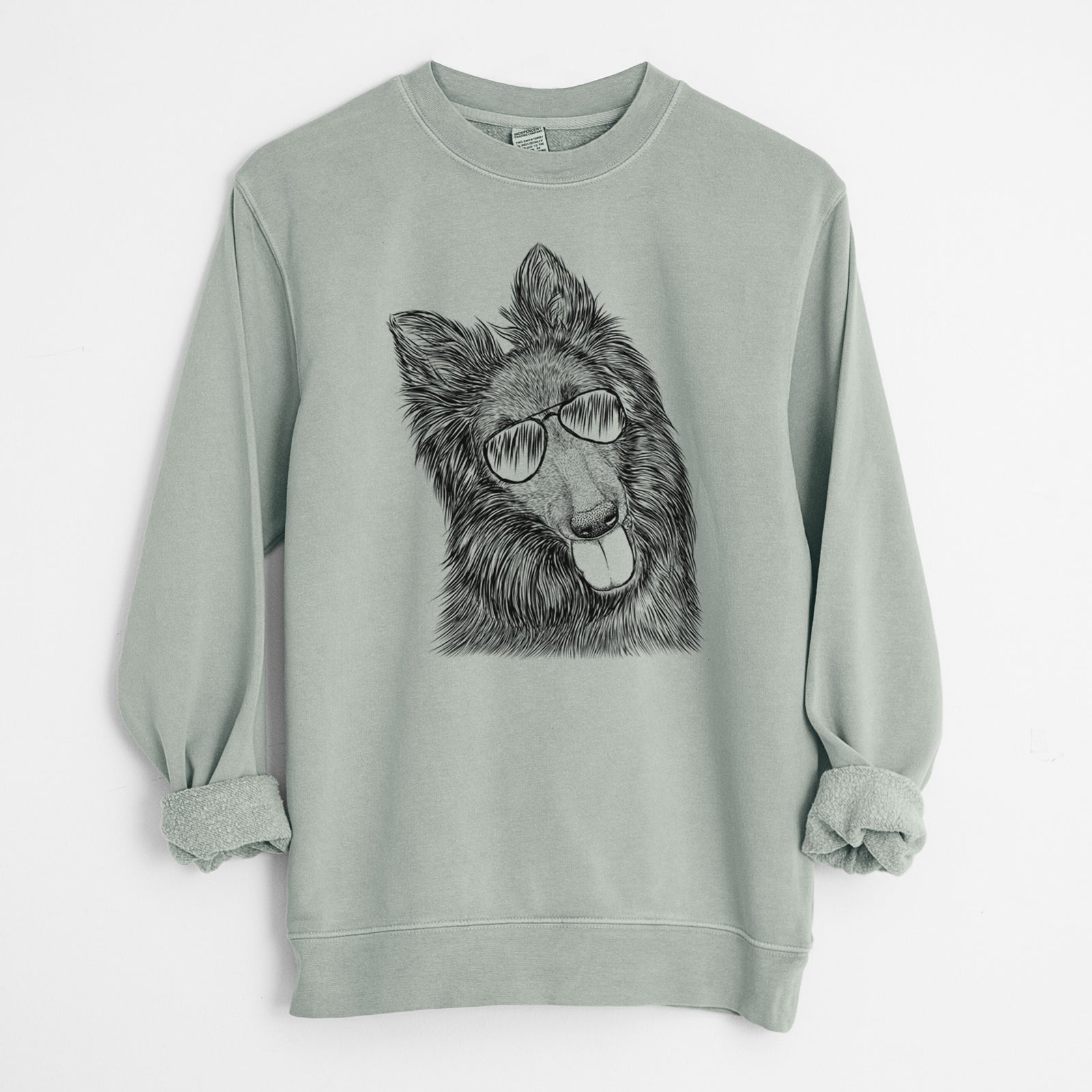 Aviator Jaxx the Belgian Tervuren - Unisex Pigment Dyed Crew Sweatshirt