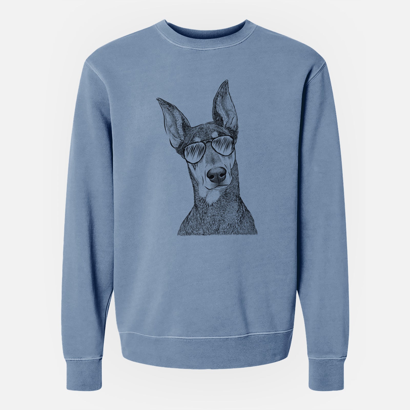 Aviator Jenna the Doberman Pinscher - Unisex Pigment Dyed Crew Sweatshirt