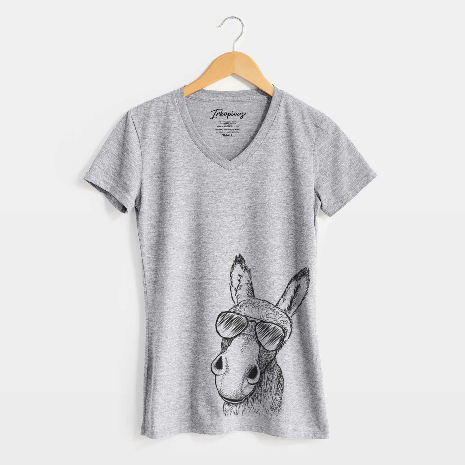 Aviator Jenny the Donkey - Women's V-neck Shirt