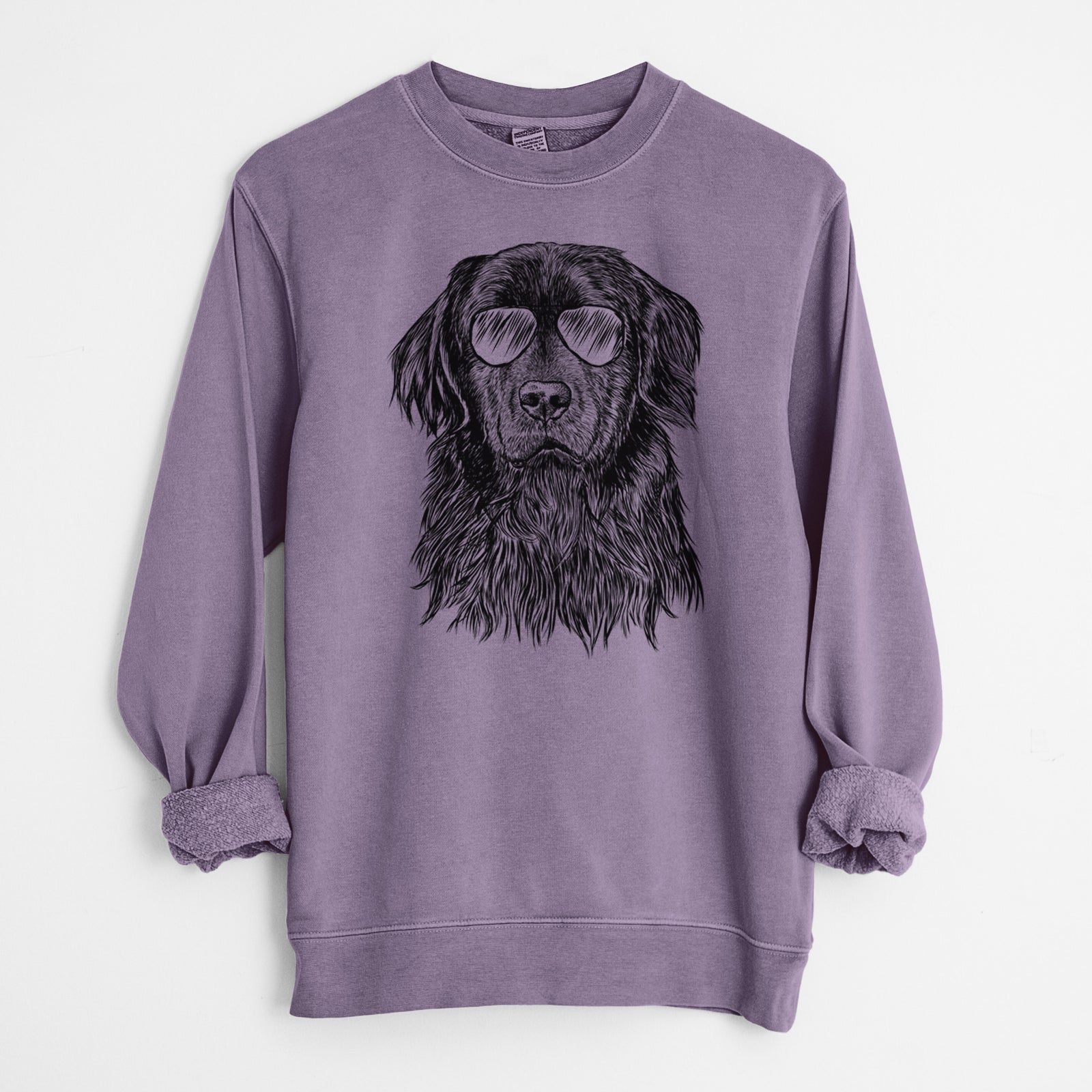 Aviator Jinx the Newfoundland - Unisex Pigment Dyed Crew Sweatshirt