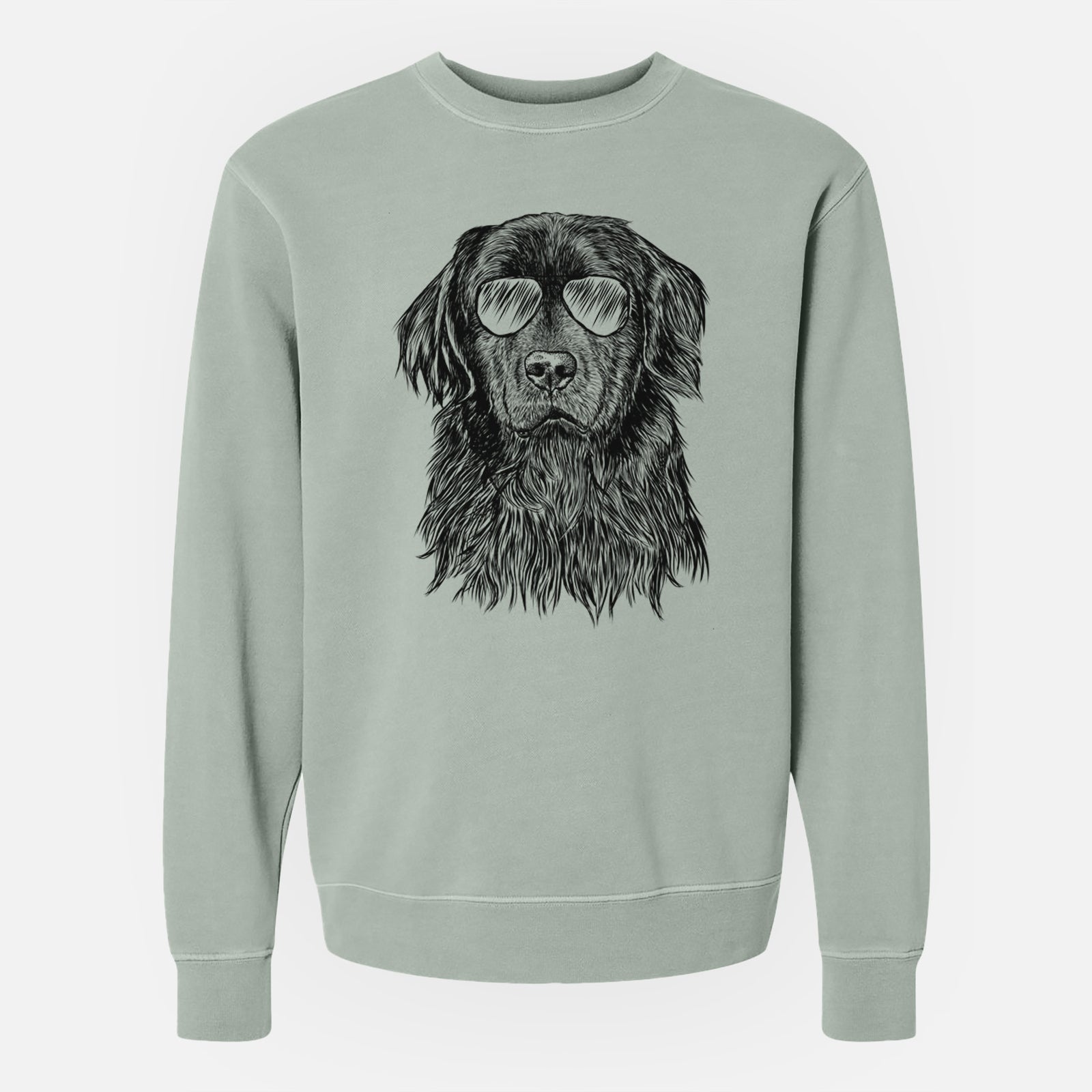 Aviator Jinx the Newfoundland - Unisex Pigment Dyed Crew Sweatshirt