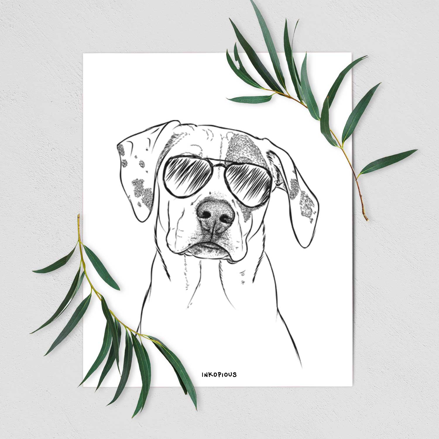 Julio the Dogo Argentino Mix Art Print
