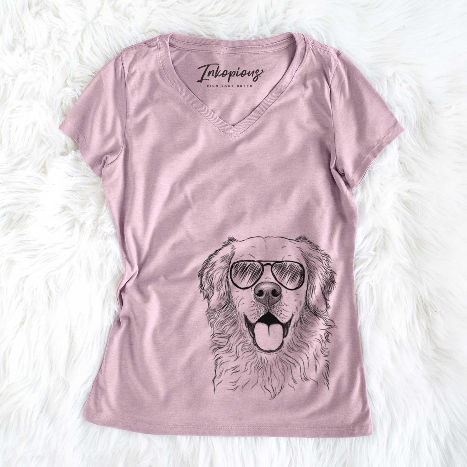 Juniper the Golden Retriever - Women's V-neck Shirt