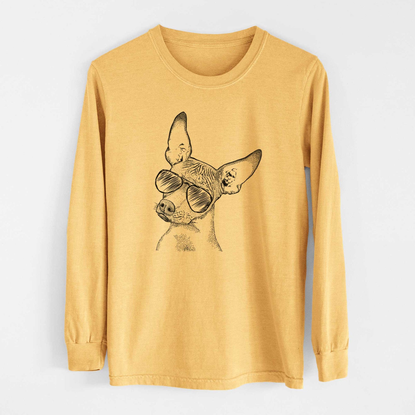 Aviators Kahlo the Xoloitzcuintli - Heavyweight 100% Cotton Long Sleeve