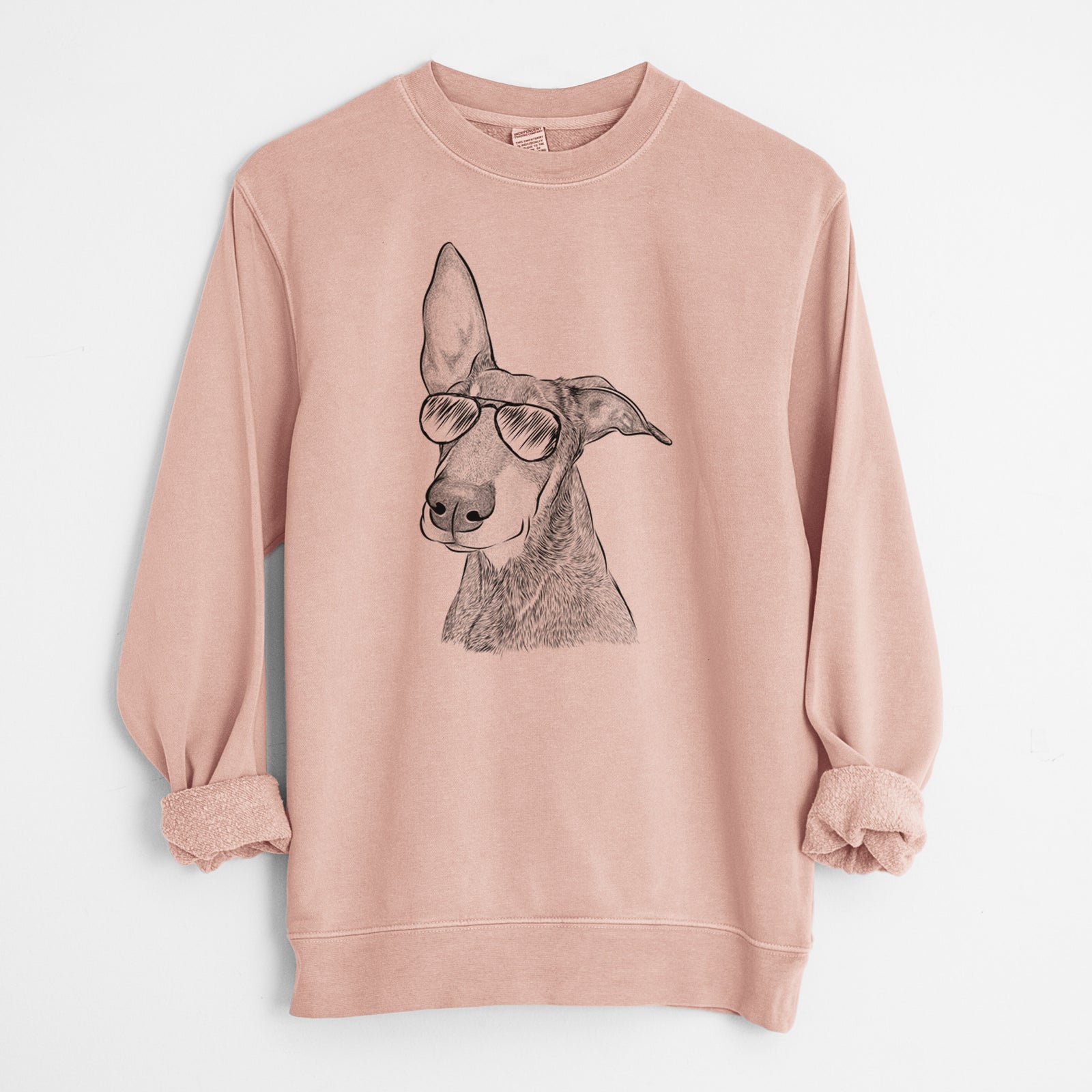 Aviator Kain the Doberman Pinscher - Unisex Pigment Dyed Crew Sweatshirt