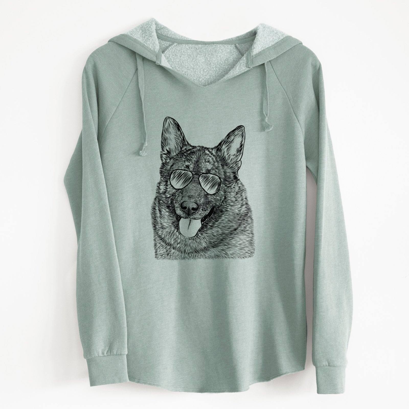 Aviator Kasia the Norwegian Elkhound - Cali Wave Hooded Sweatshirt