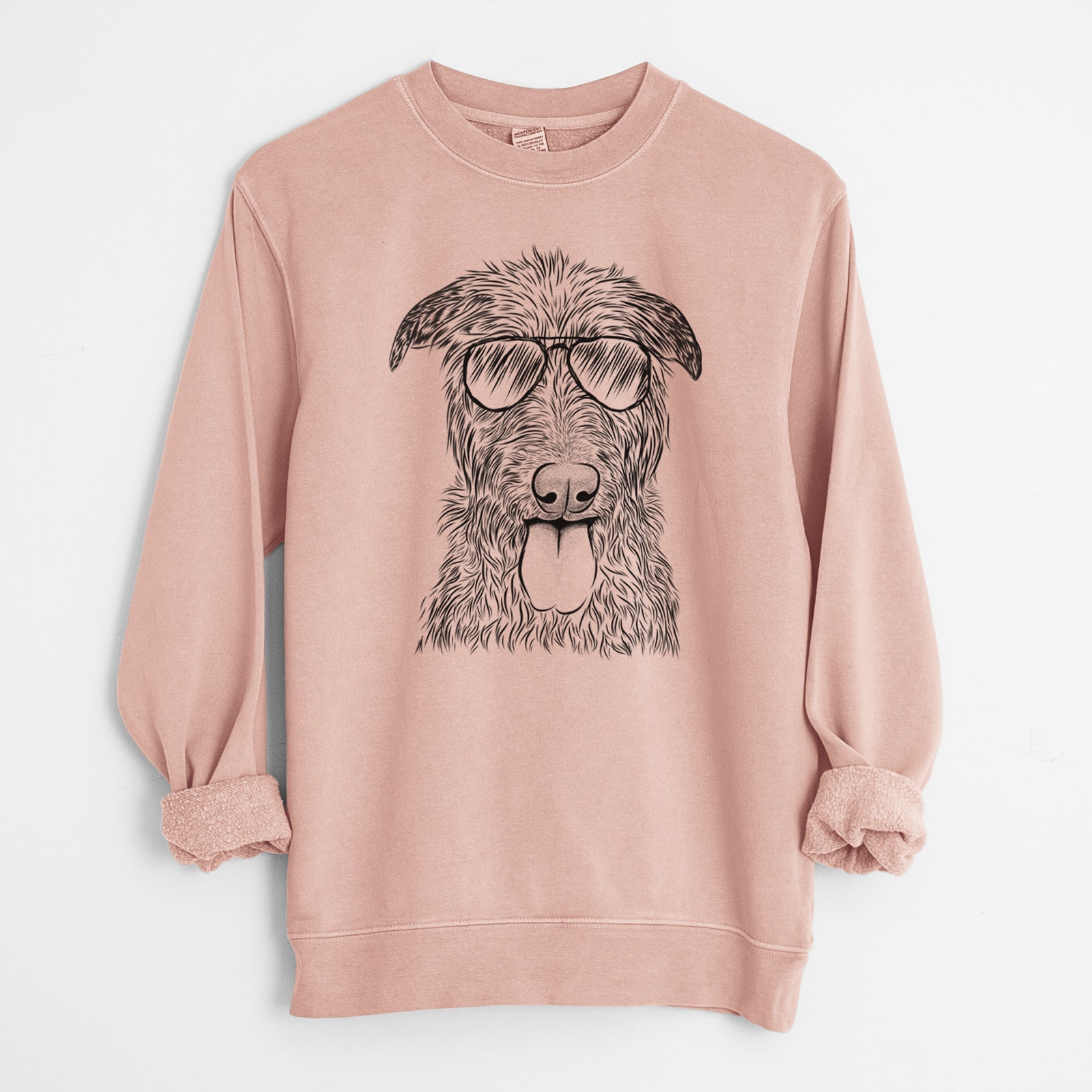 Aviator Keeva the Irish Wolfhound - Unisex Pigment Dyed Crew Sweatshirt