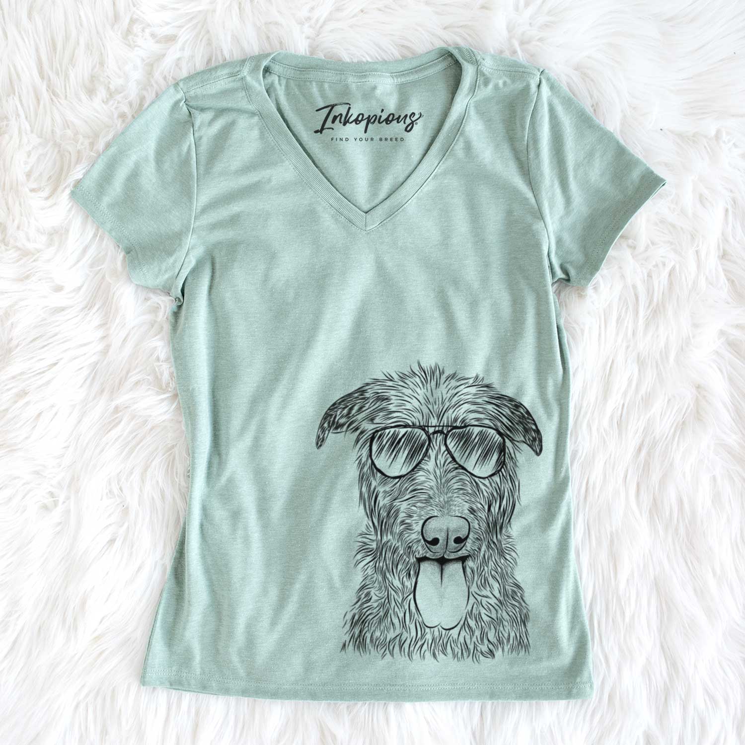 Aviator Keeva the Irish Wolfhound - Women's V-neck Shirt