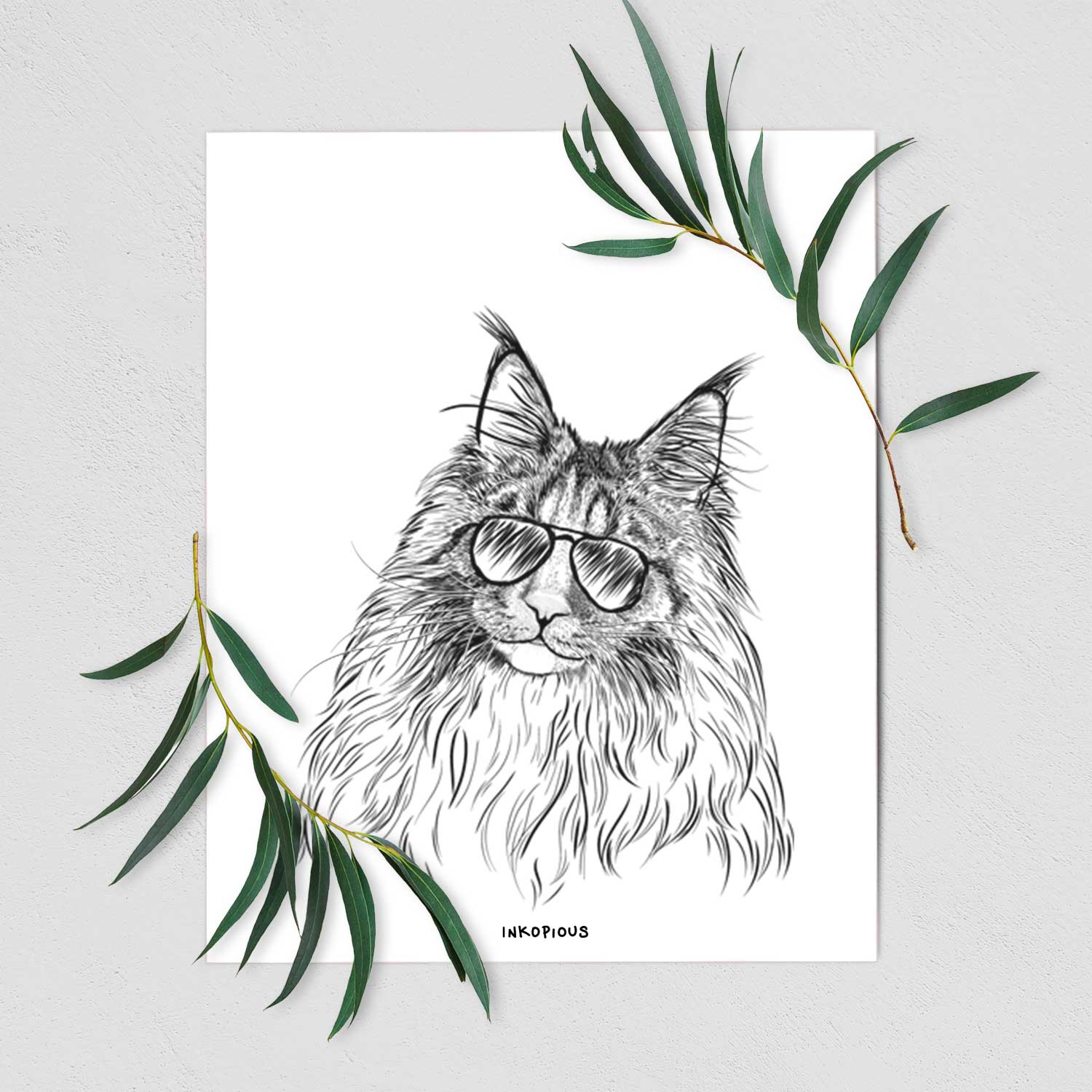 Kiki the Maine Coon Cat Art Print