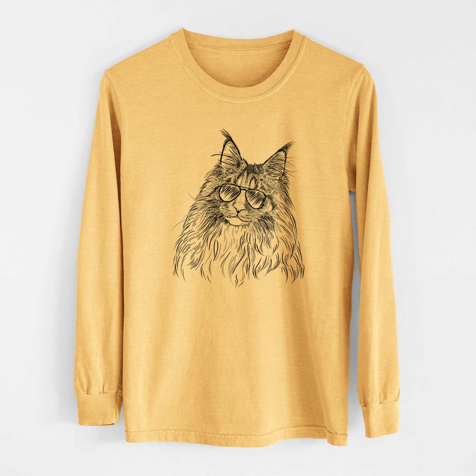 Aviators Kiki the Maine Coon Cat - Heavyweight 100% Cotton Long Sleeve