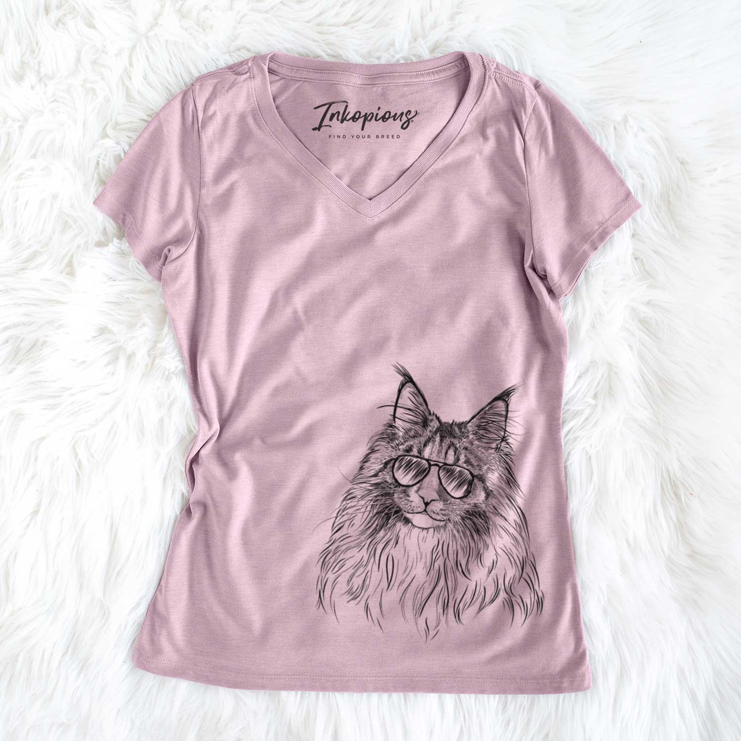 Kiki the Maine Coon Cat - Women's V-neck Shirt