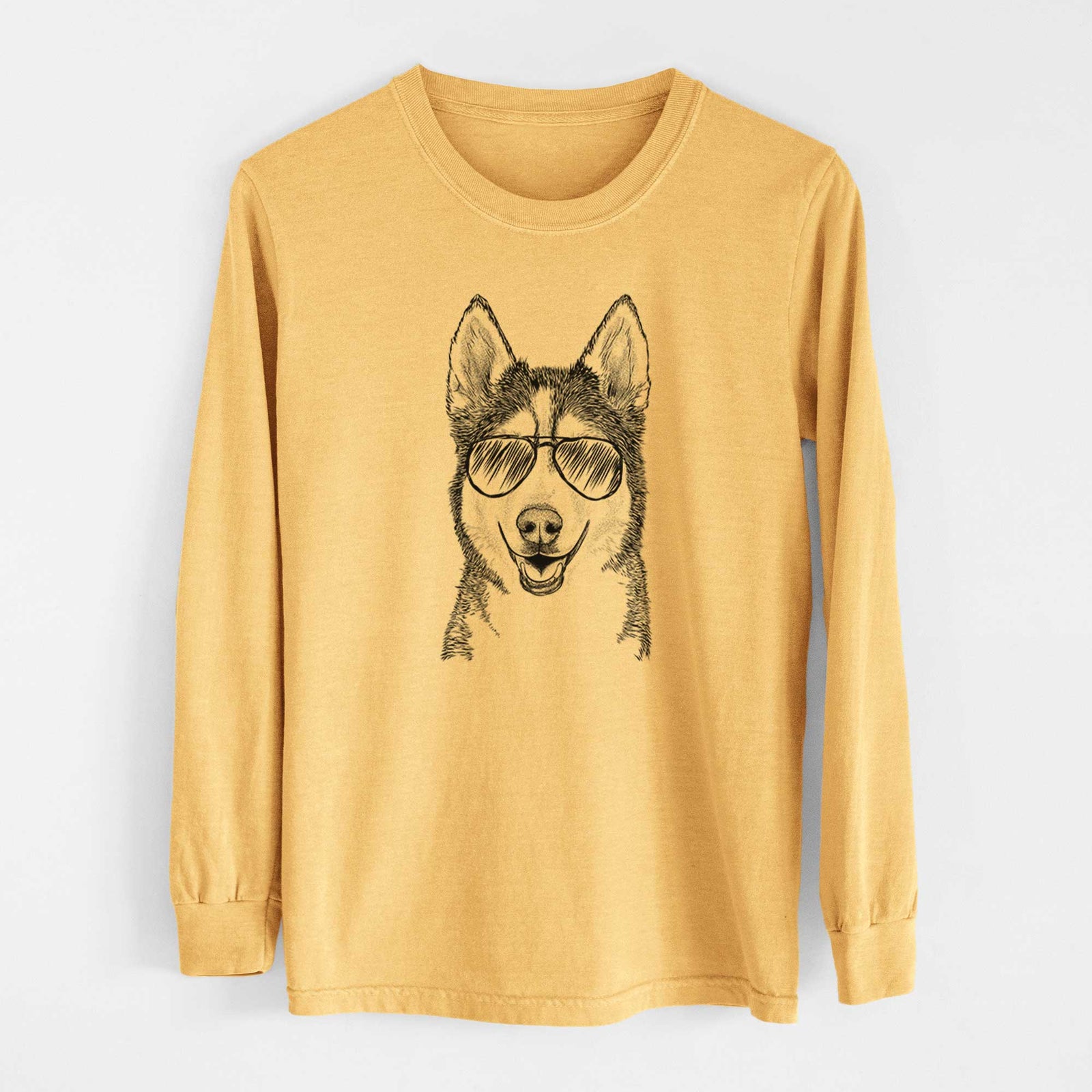Aviators Kira the Siberian Husky - Heavyweight 100% Cotton Long Sleeve