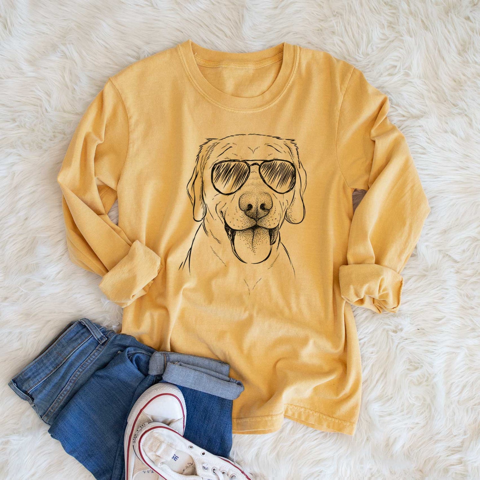 Aviators Klay the Labrador Retriever - Heavyweight 100% Cotton Long Sleeve