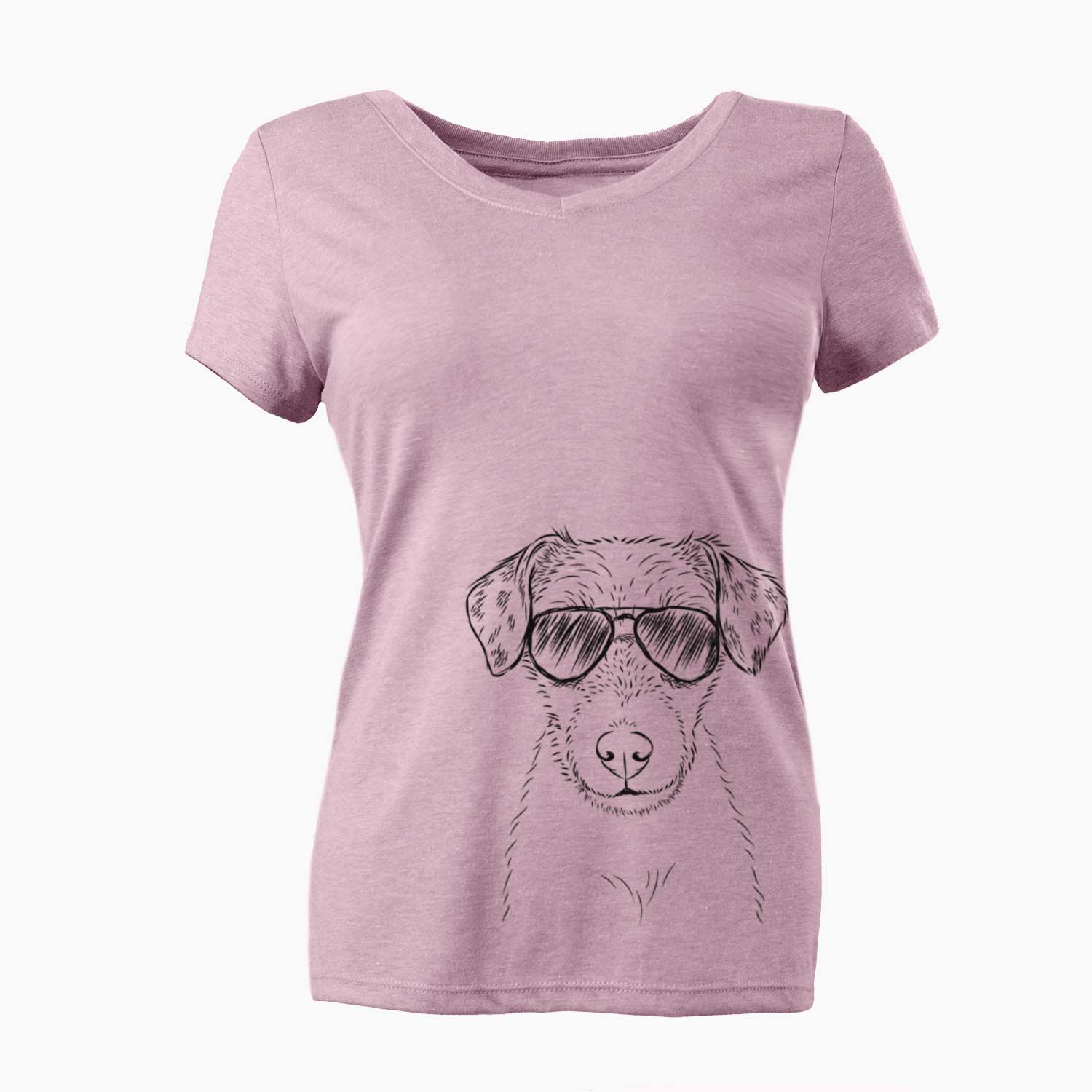 Aviator Kozmo the Jack Russell Terrier - Women's V-neck Shirt