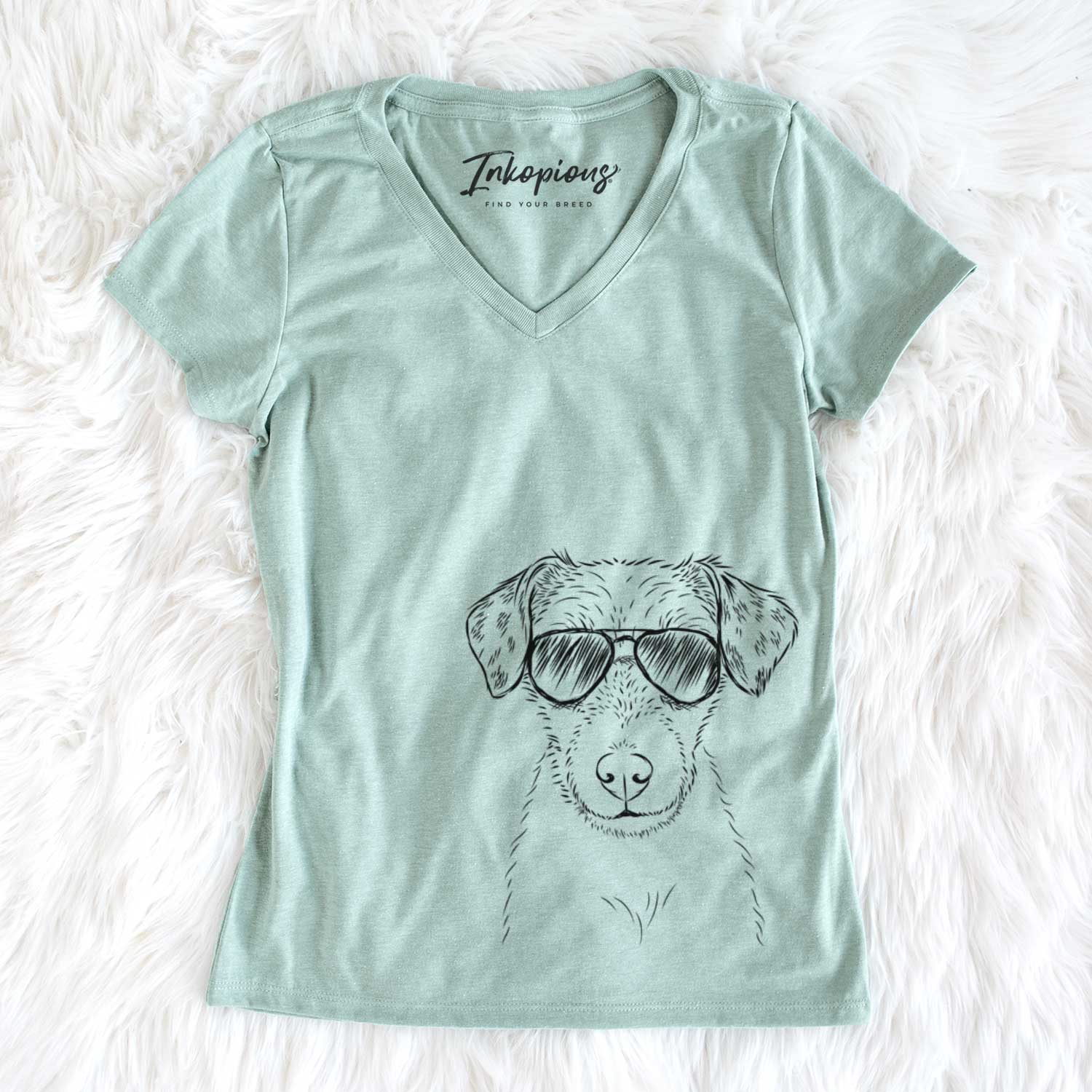 Aviator Kozmo the Jack Russell Terrier - Women's V-neck Shirt