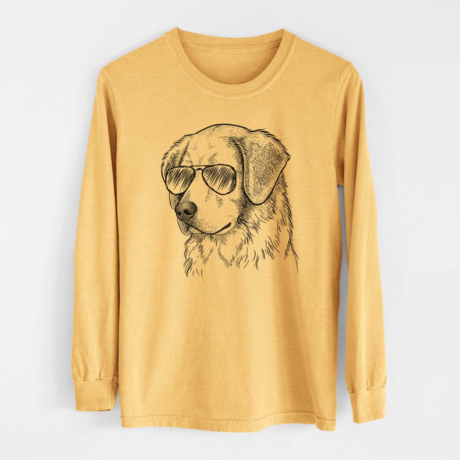 Aviators Kula the Golden Retriever - Heavyweight 100% Cotton Long Sleeve