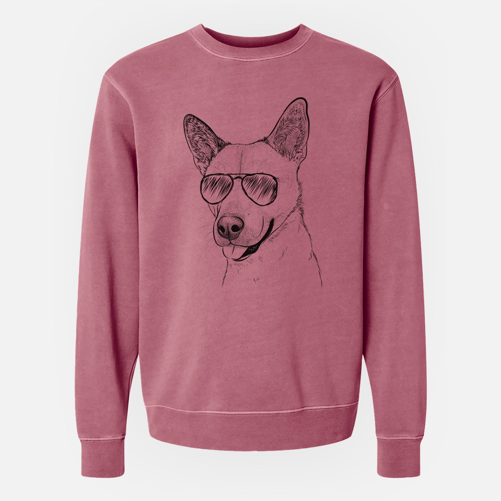 Aviator Kulfi the Jindo Shiba Inu Mix - Unisex Pigment Dyed Crew Sweatshirt