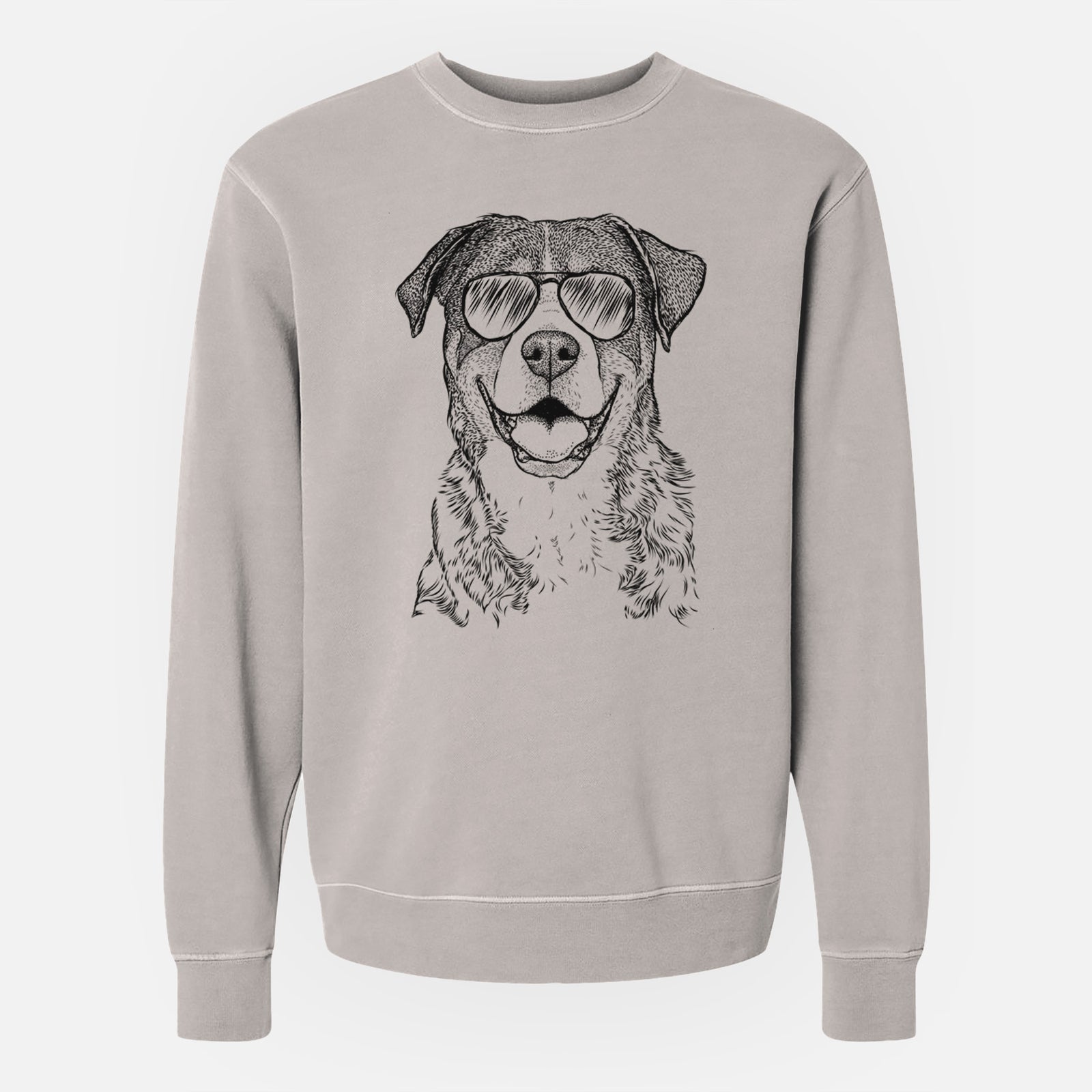 Aviator Leon the Greater Swiss Mountain Dog - Unisex Pigment Dyed Crew Sweatshirt