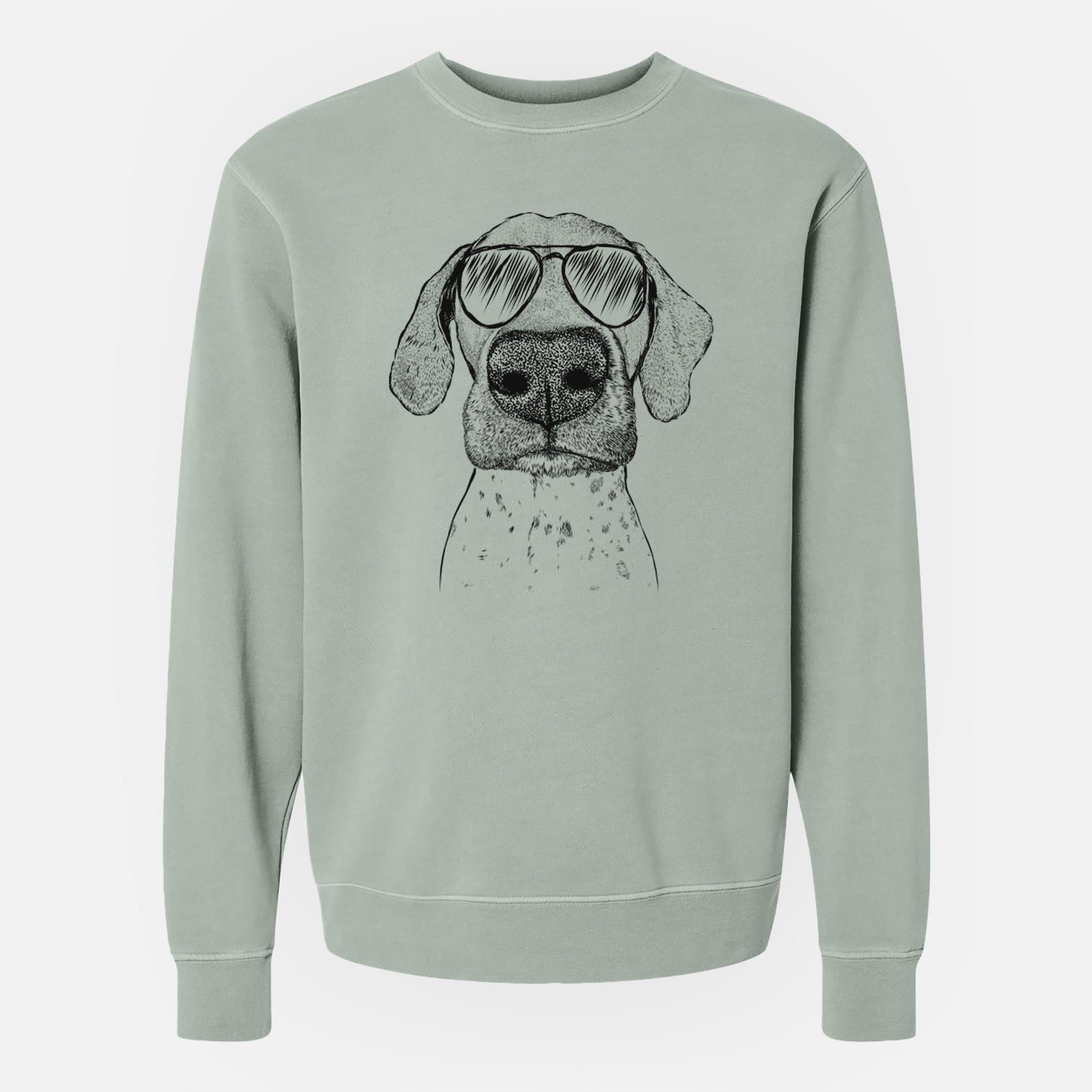 Aviator Leroy the German Shorthaired Pointer - Unisex Pigment Dyed Crew Sweatshirt